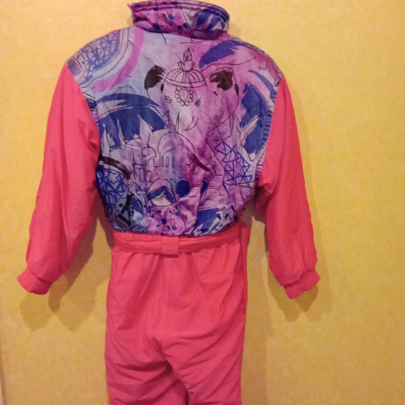 Other Vintage 80s Neon Pink One Piece Ski Suit Snowsuit Sz 36 Size XS / US 0-2 / IT 36-38 - 7 Thumbnail