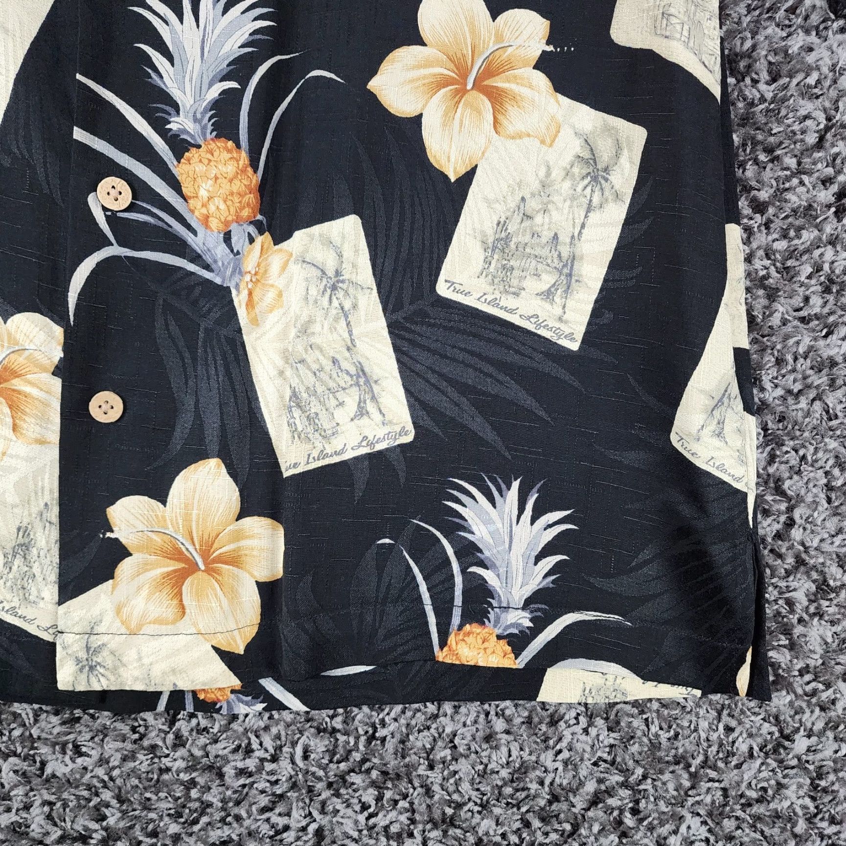 Vintage VINTAGE Jamaica Jaxx Men's Hawaiian Shirt Short Sleeve Silk Black M Men's Size US 31 - 2 Thumbnail