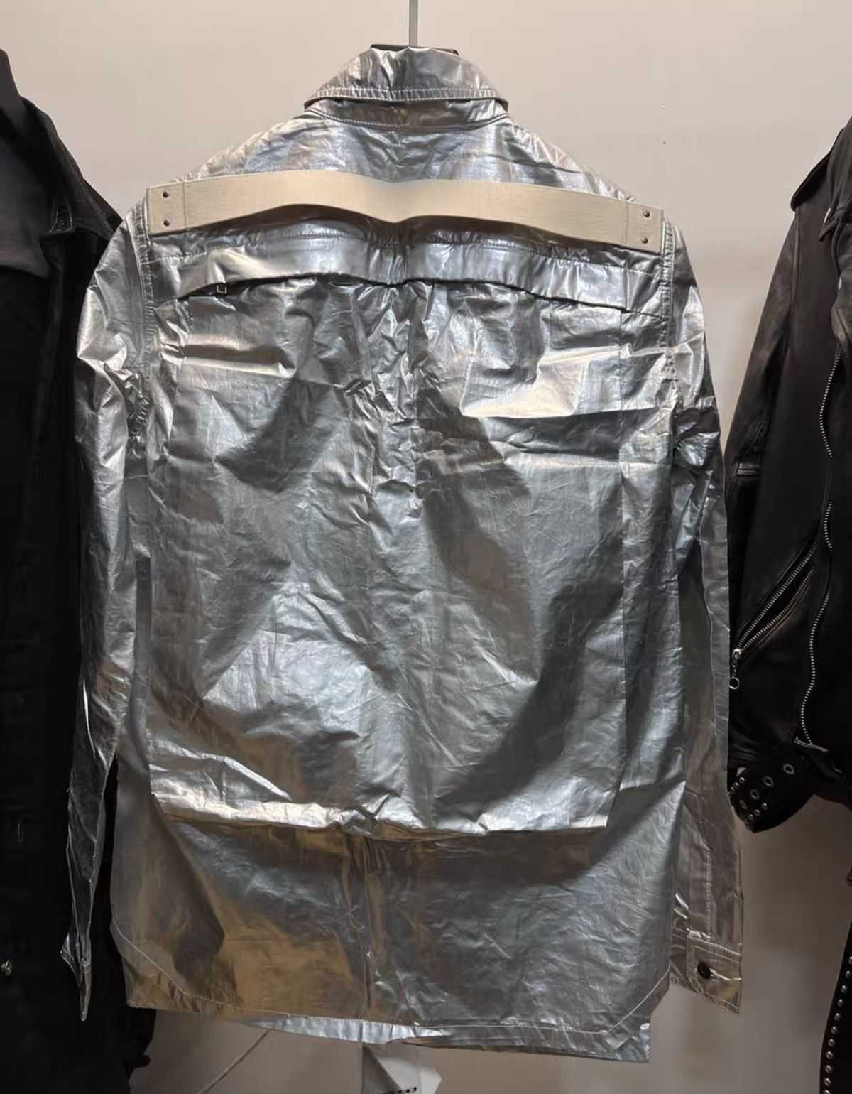 Rick Owens Rick Owens DRKSHDW 2019 Metallic Silver Shirt Jacket Size US S / EU 44-46 / 1 - 2 Thumbnail