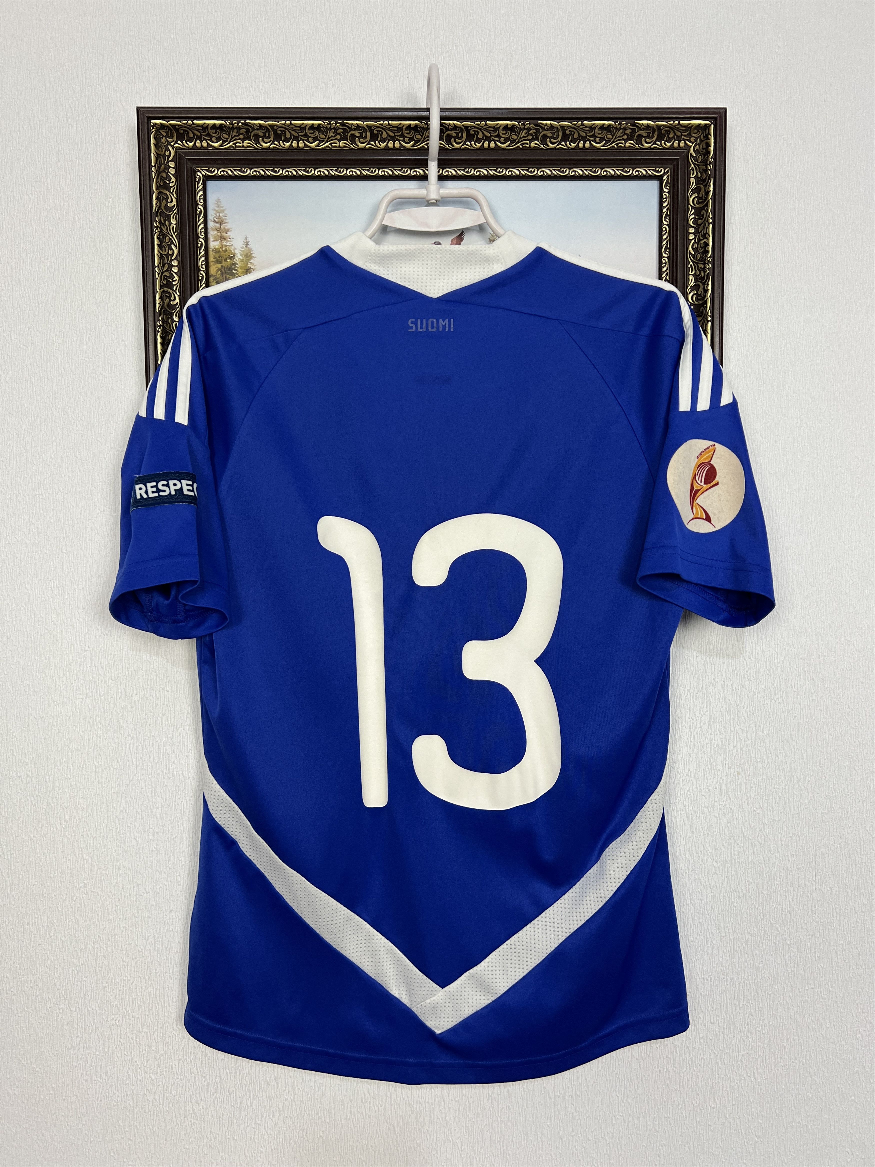 Adidas Finland football shirt Soccer Match Worn Jersey Trikot Size US M / EU 48-50 / 2 - 12 Thumbnail