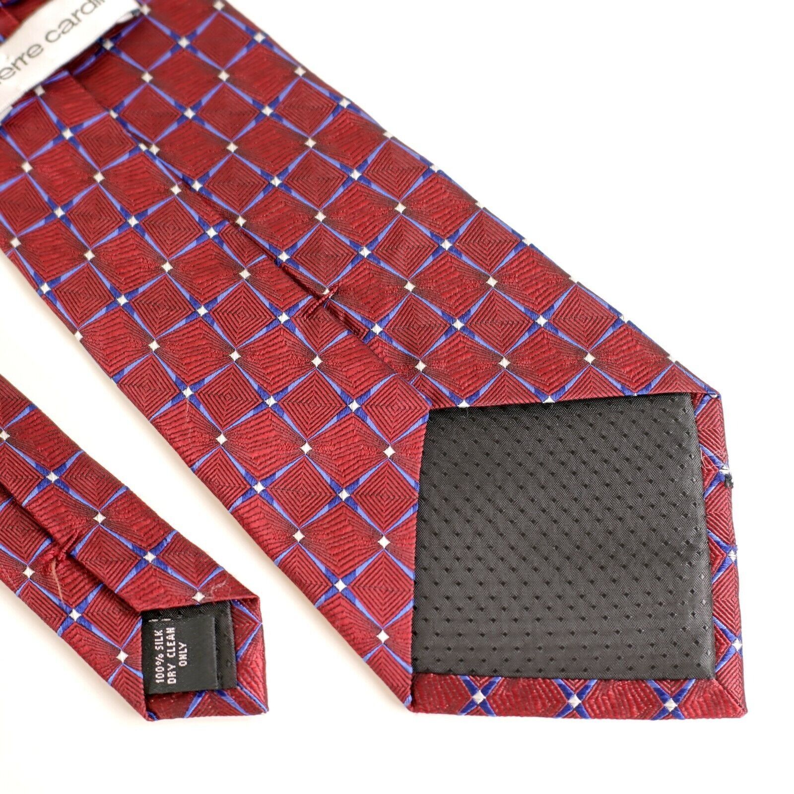 Pierre Cardin Pierre Cardin Red Blue Geometric Woven Wide Silk Tie Size ONE SIZE - 5 Thumbnail