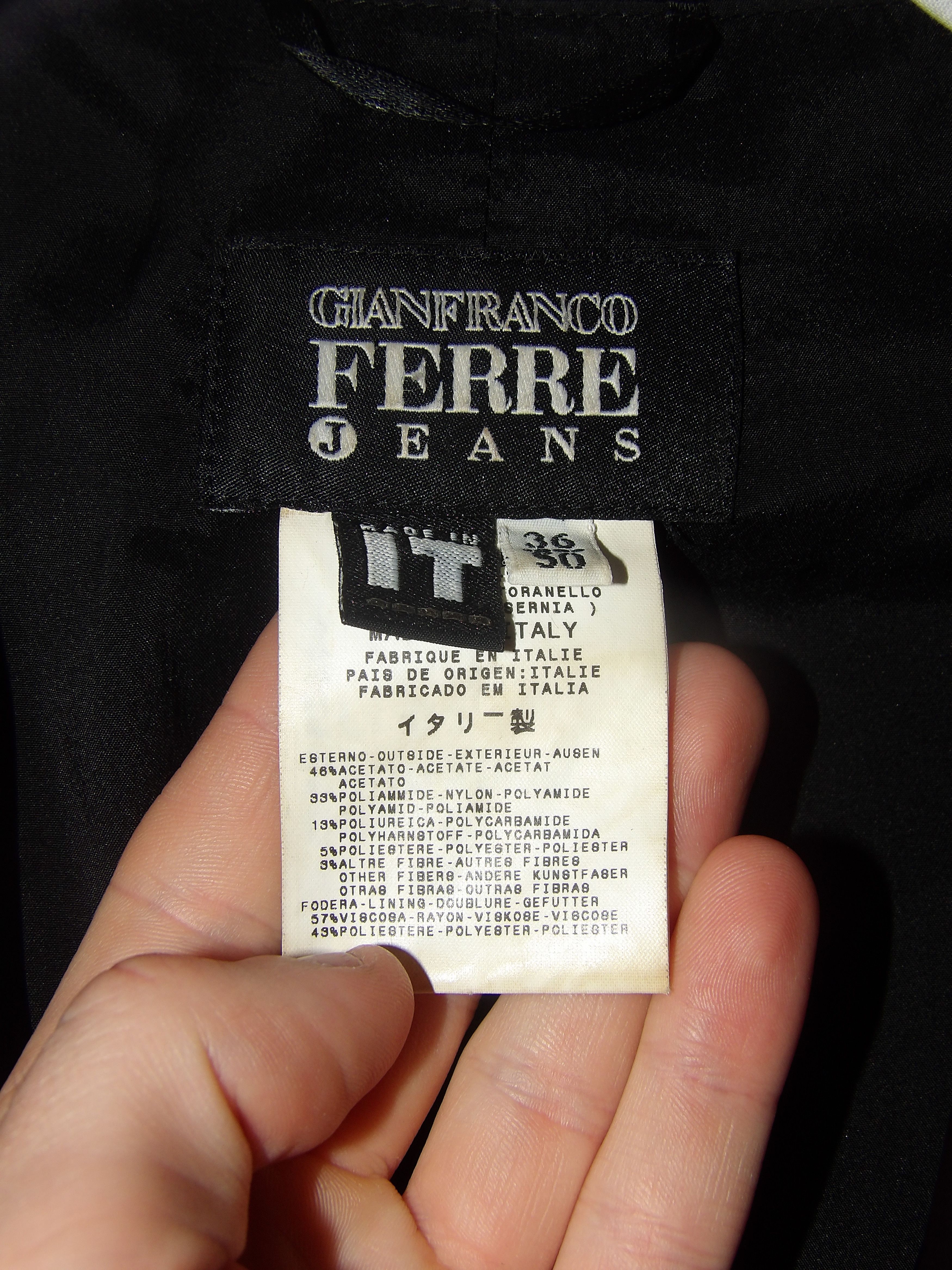 Gianfranco Ferre Gianfranco Ferre Jeans Sleek Black Jacket Size XS / US 0-2 / IT 36-38 - 5 Thumbnail