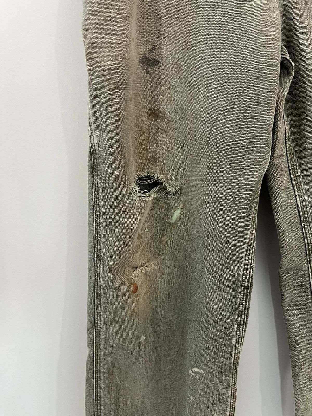 Carhartt Sun Faded Thrashed Carhartt Olive Work Pants Size US 36 / EU 52 - 4 Thumbnail