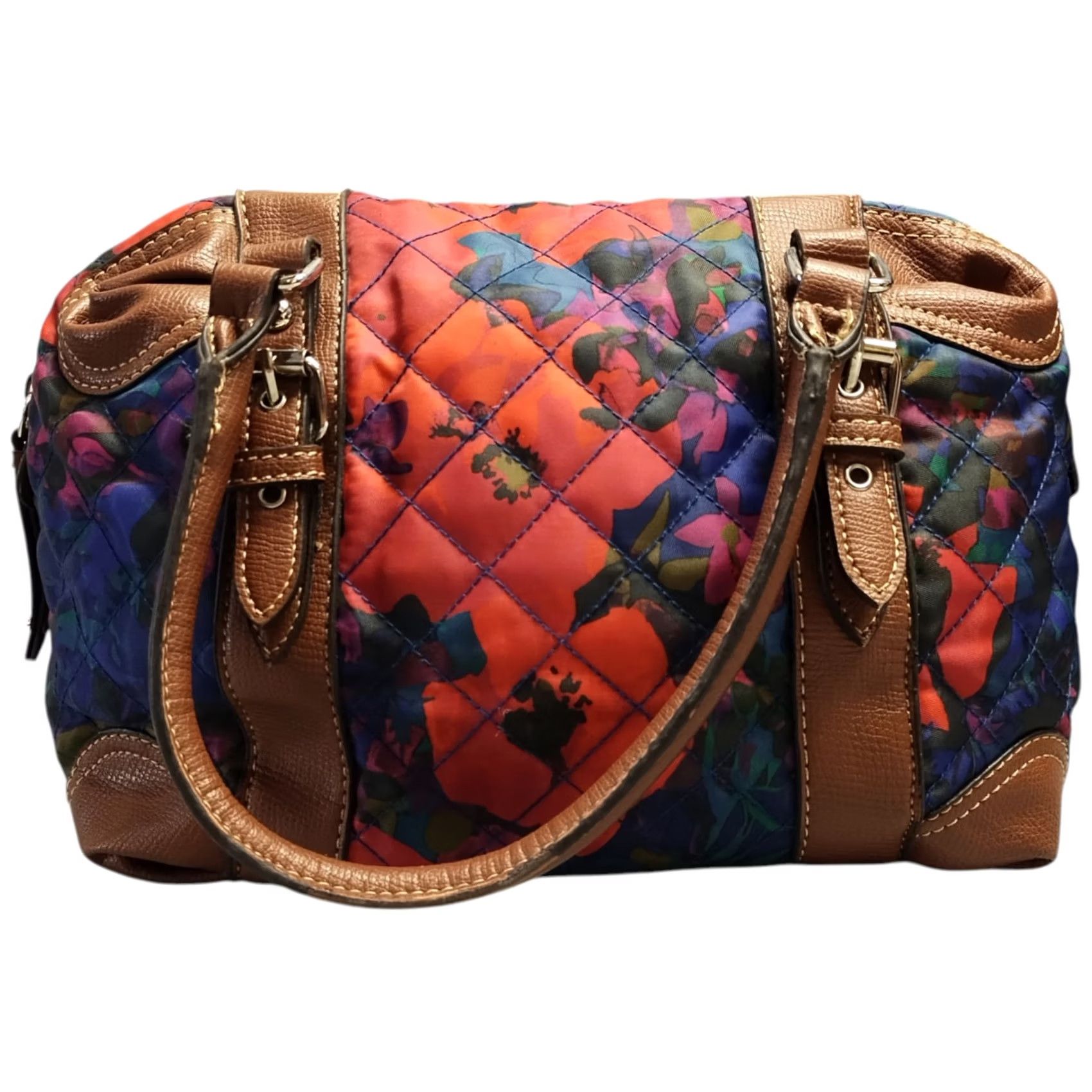 Franco Sarto Franco Sarto Satchel Bag Womens Multicolor Floral Quilted W/ Keychain Wallet Set of 2 Size ONE SIZE - 3 Thumbnail