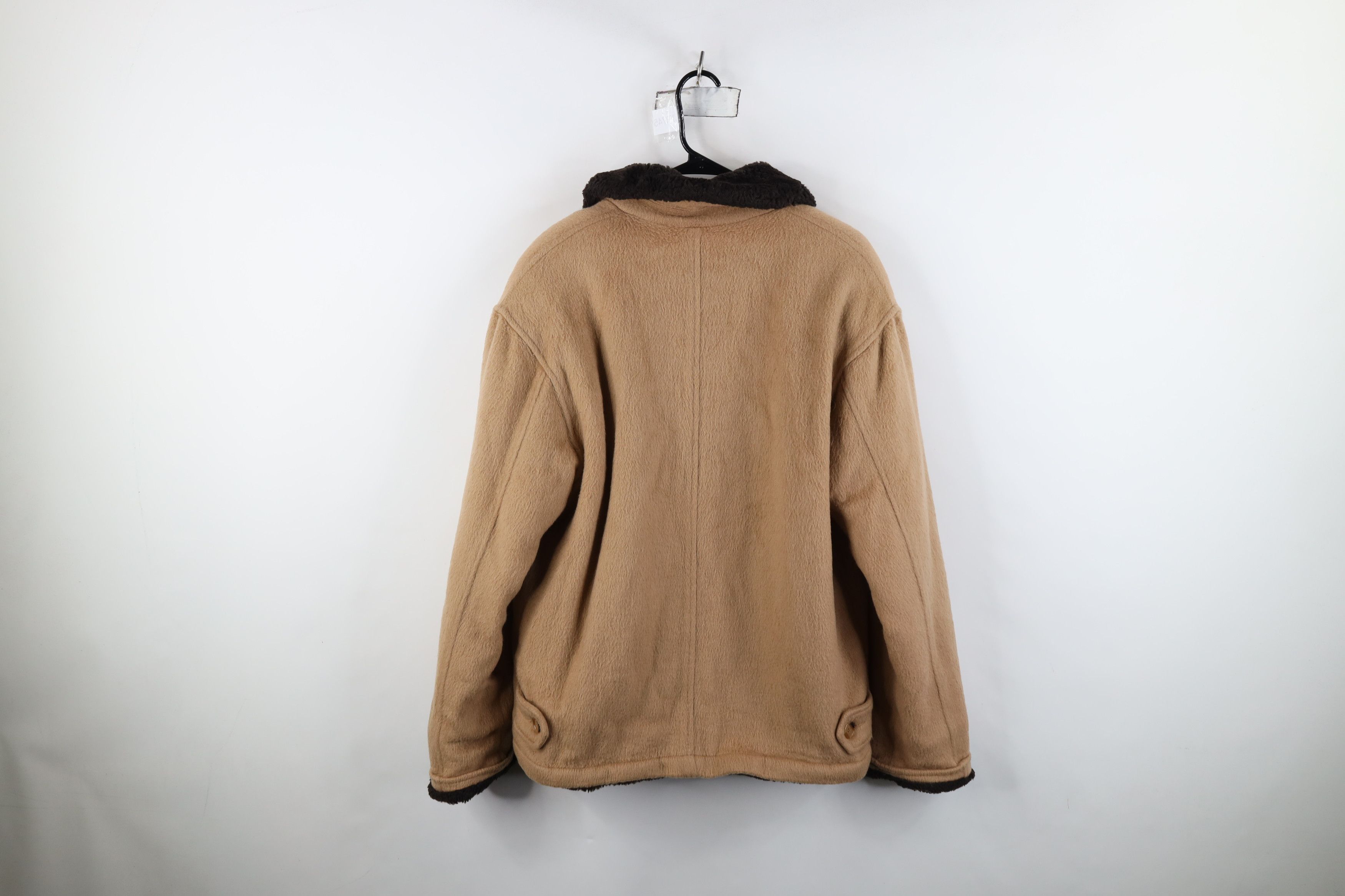 Express Vintage 90s Express Lined Mohair Wool Blend Jacket Beige Size S / US 4 / IT 40 - 12 Thumbnail