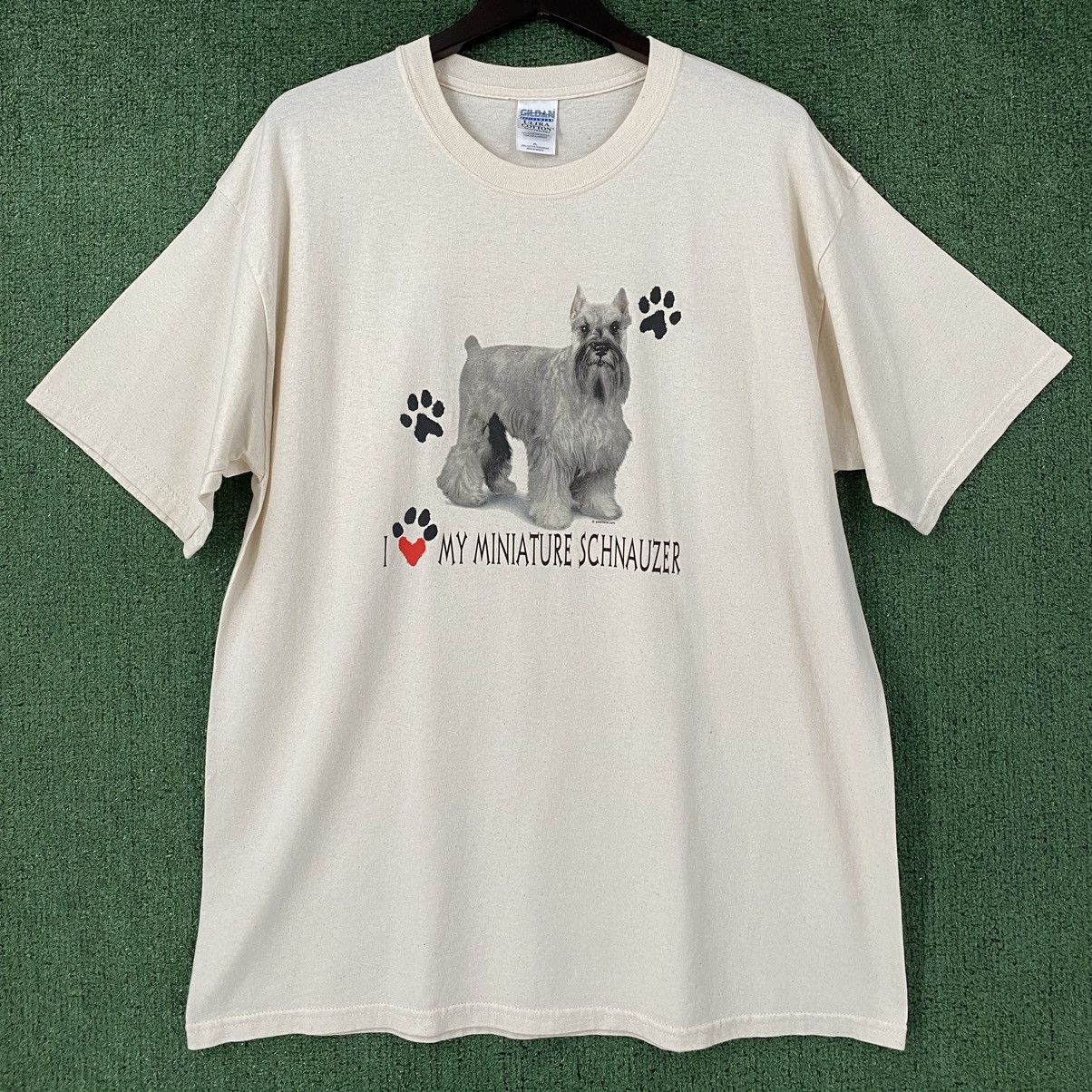 Gildan Vintage 90’s I Love My Miniature Schnauzer Dog T-Shirt Women Size XL / US 12-14 / IT 48-50 - 1 Thumbnail