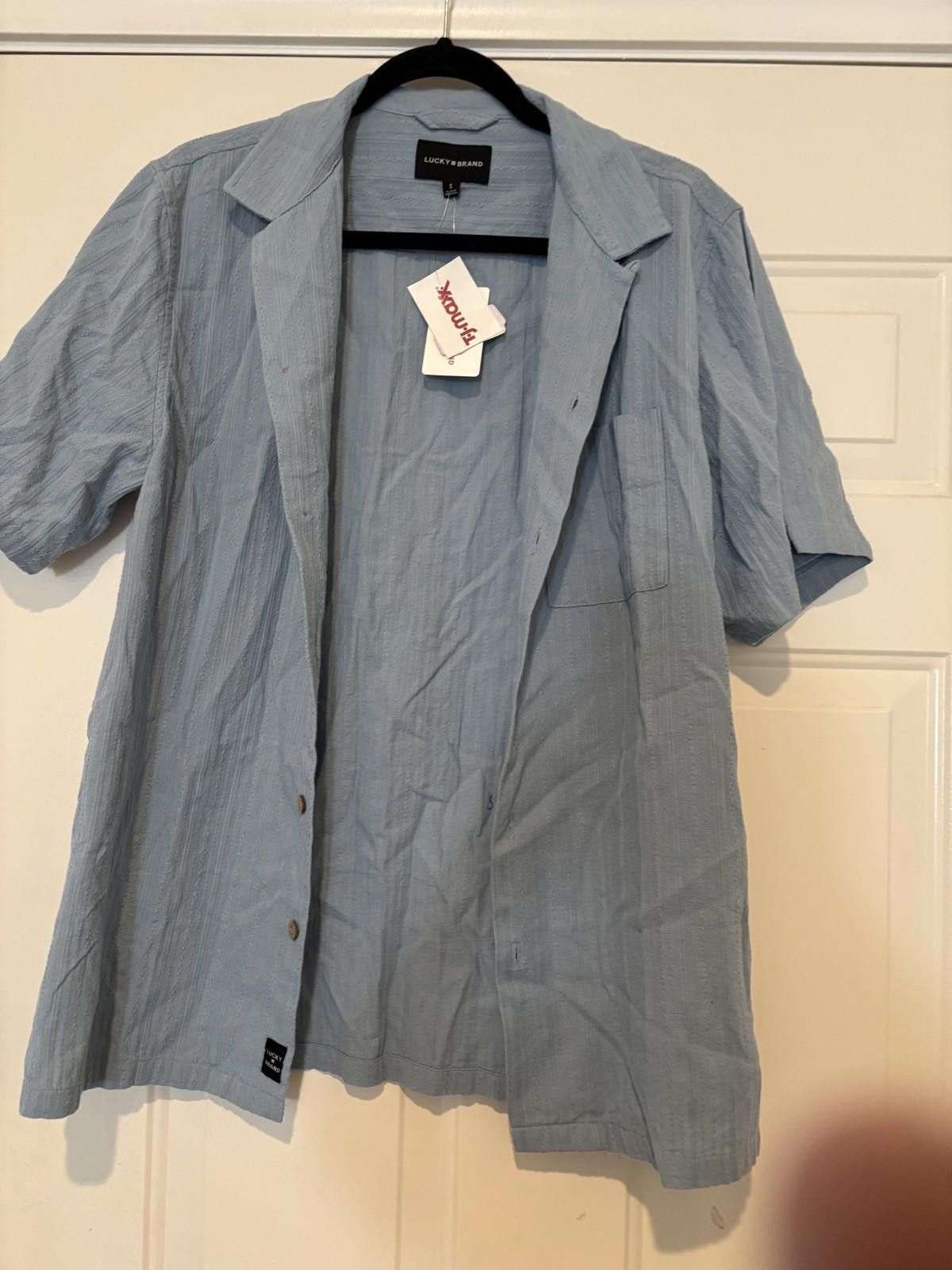 Lucky Brand Men's blue Lucky Brand button short sleeve shirt sz S #589 Size US S / EU 44-46 / 1 - 1 Thumbnail