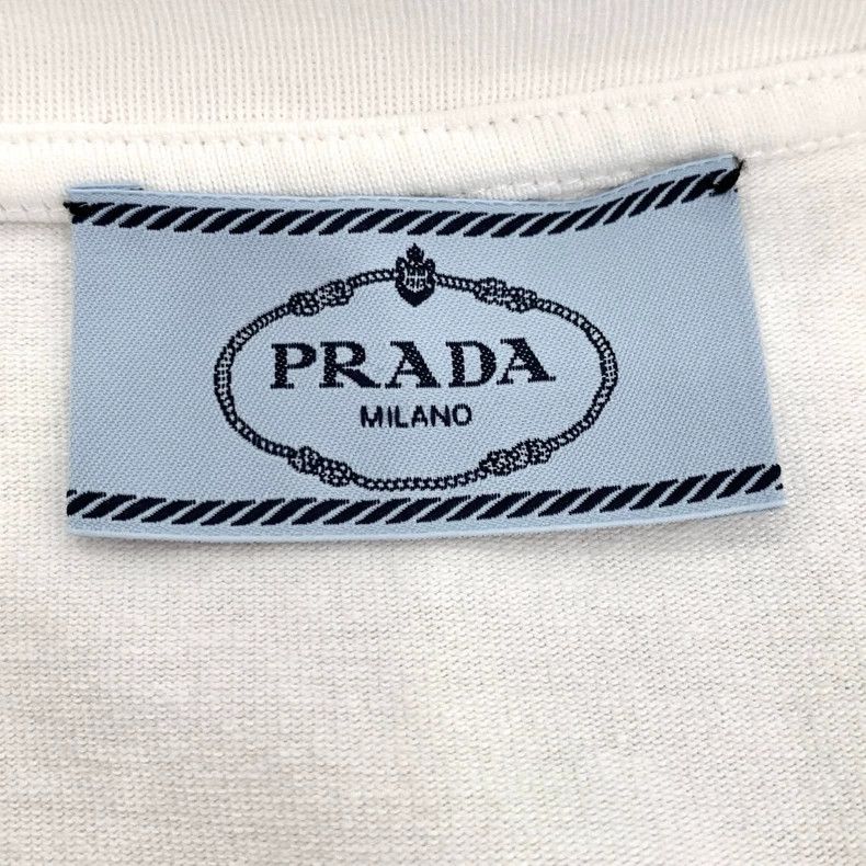Prada Prada 21 styles of metal logo triangle logo round neck whit Size US L / EU 52-54 / 3 - 7 Thumbnail