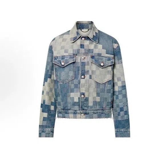 Louis Vuitton Louis Vuitton Mosaic effect printed denim jacket Size US S / EU 44-46 / 1 - 1 Thumbnail