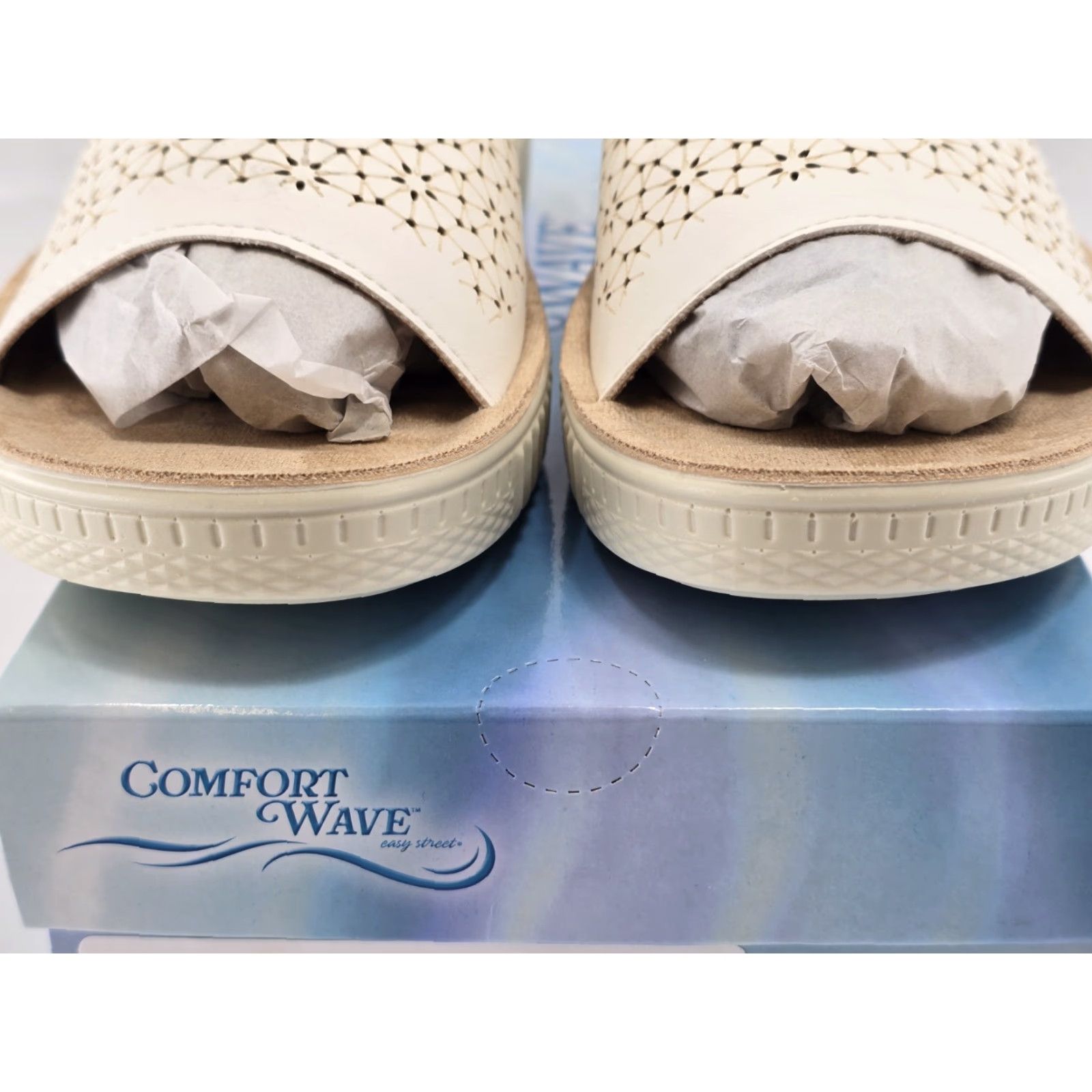 Vintage Easy Street Ivey Slide Sandal Women White 9.5W - Casual Comfort Slide Shoe Size US 10 / IT 40 - 3 Thumbnail