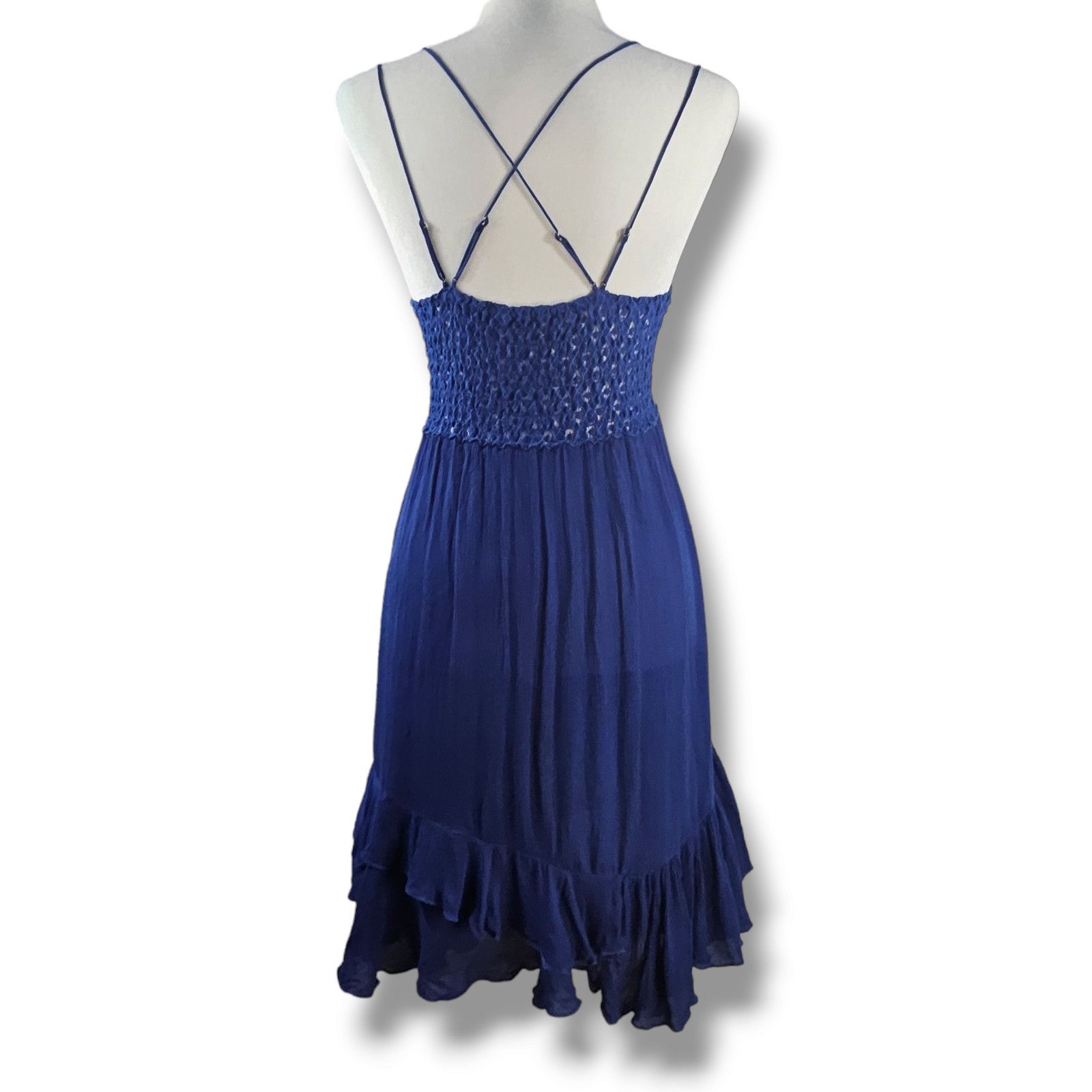 Free People EUC Free People One Adella Lace Mini Dress Sz. XS [0-2] Blue Size XS / US 0-2 / IT 36-38 - 3 Thumbnail
