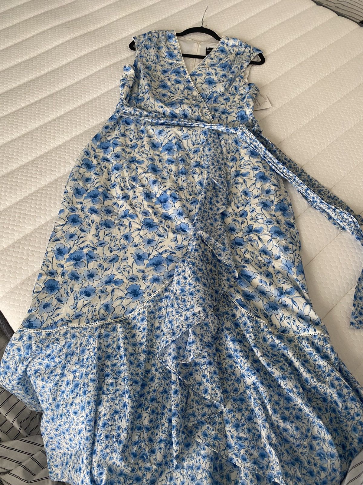 Other Maison Tara Sleeveless Mixed Bluebell Print Wrap Maxi Dress Size XL / US 12-14 / IT 48-50 - 12 Thumbnail
