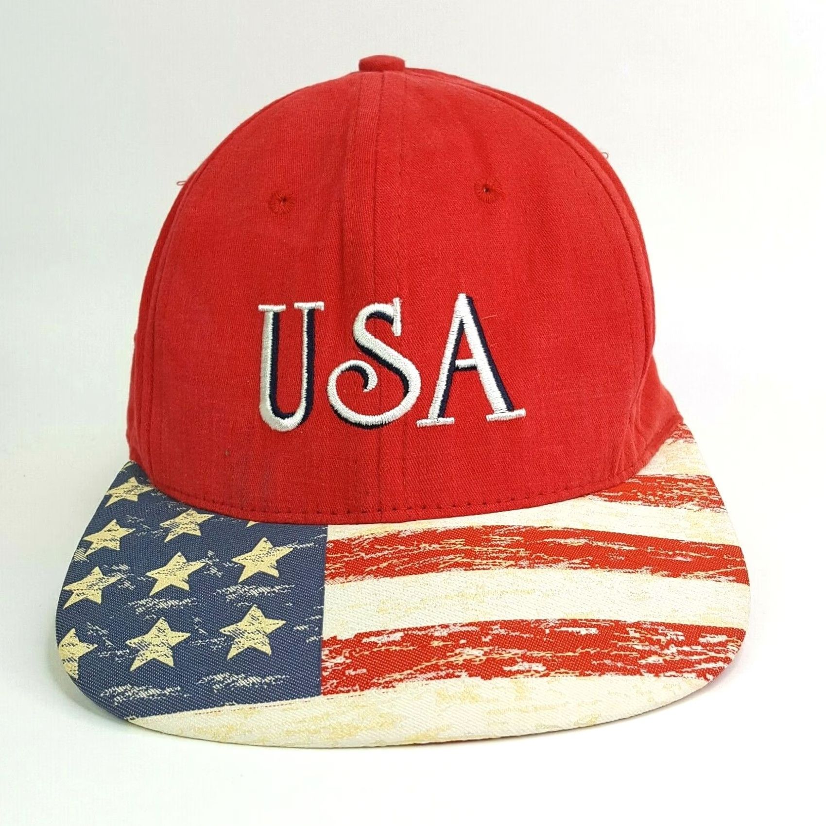 Vintage VINTAGE USA American Flag Snapback Adjustable Red Patriotic Hat Baseball Cap Mens Legendary Hat Size ONE SIZE - 2 Thumbnail