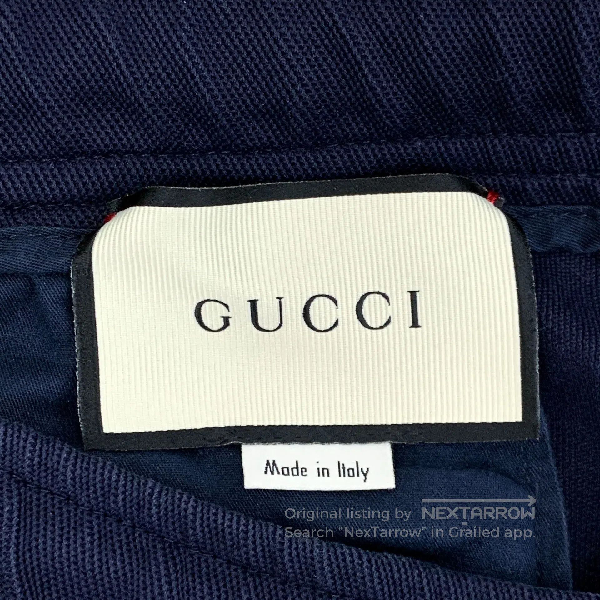 Gucci Guicci Navy Blue Side Striped Logo Letter Casual Trousers| Size US 30 / EU 46 - 6 Thumbnail