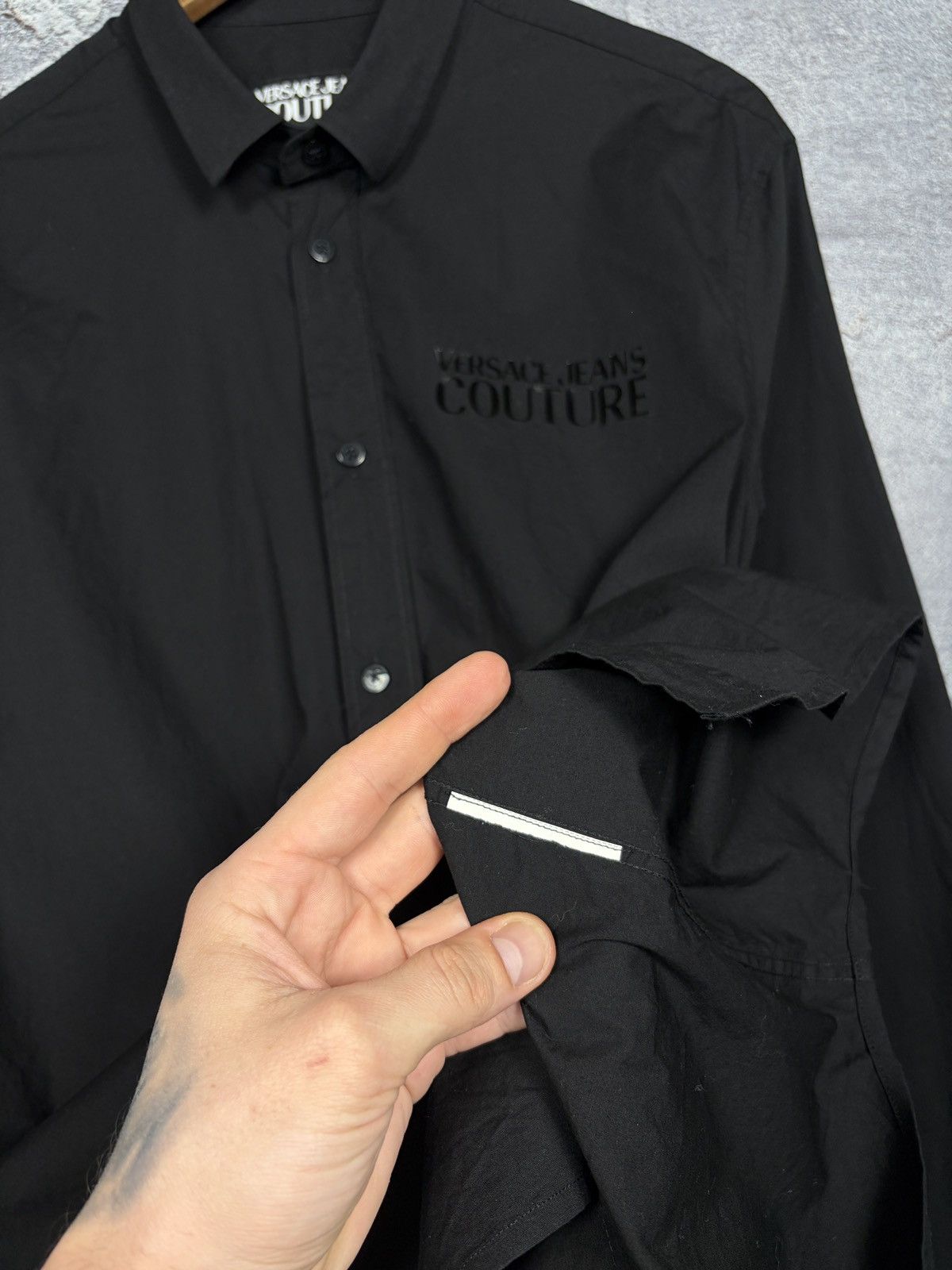 Versace Jeans Couture Versace Jeans Couture Classic Black Shirt With Logo Size M Size US M / EU 48-50 / 2 - 8 Thumbnail