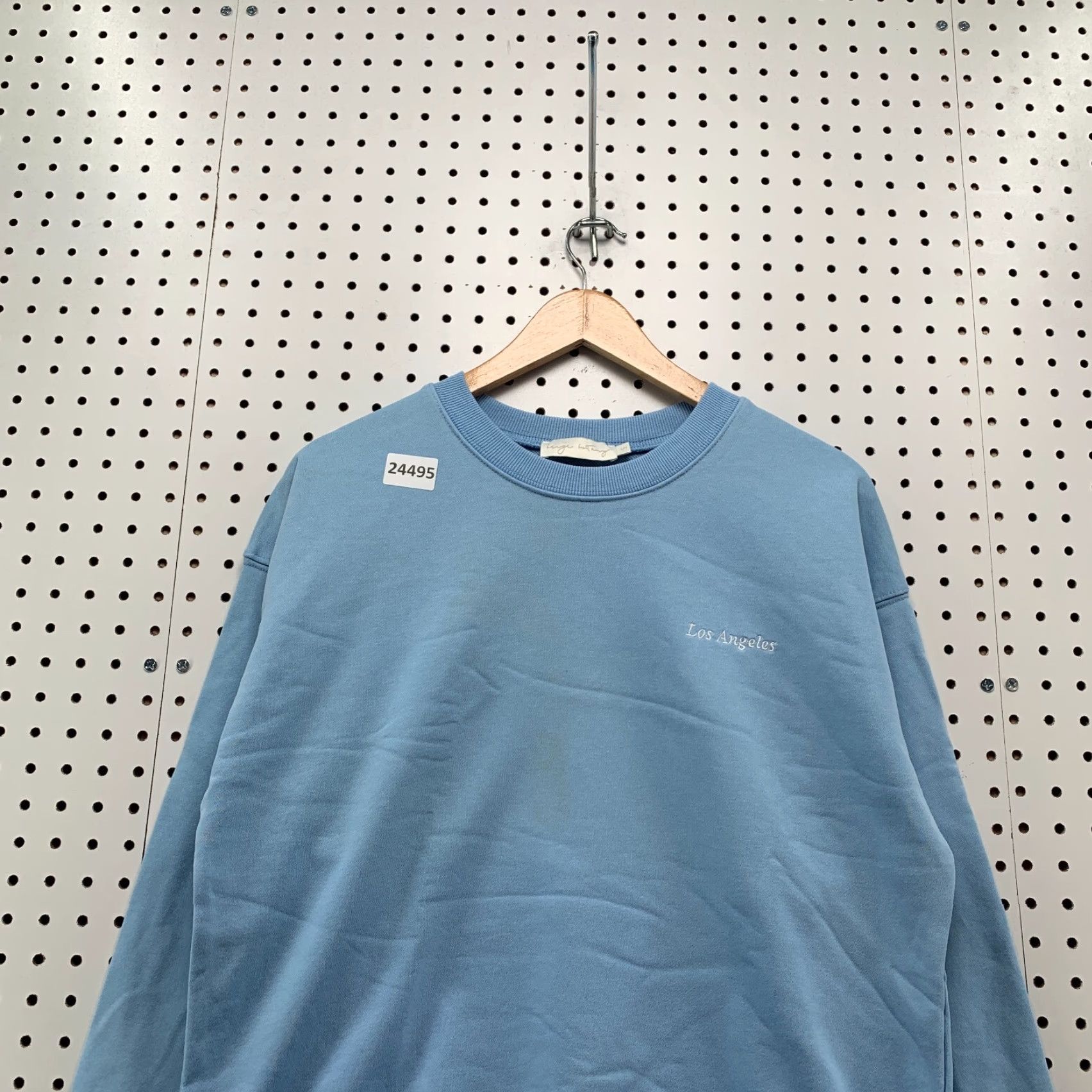 Vintage VINTAGE Beige Botany Crewneck Sweatshirt Los Angeles Womens S Sky Blue 23x23.5 Size S / US 4 / IT 40 - 5 Thumbnail
