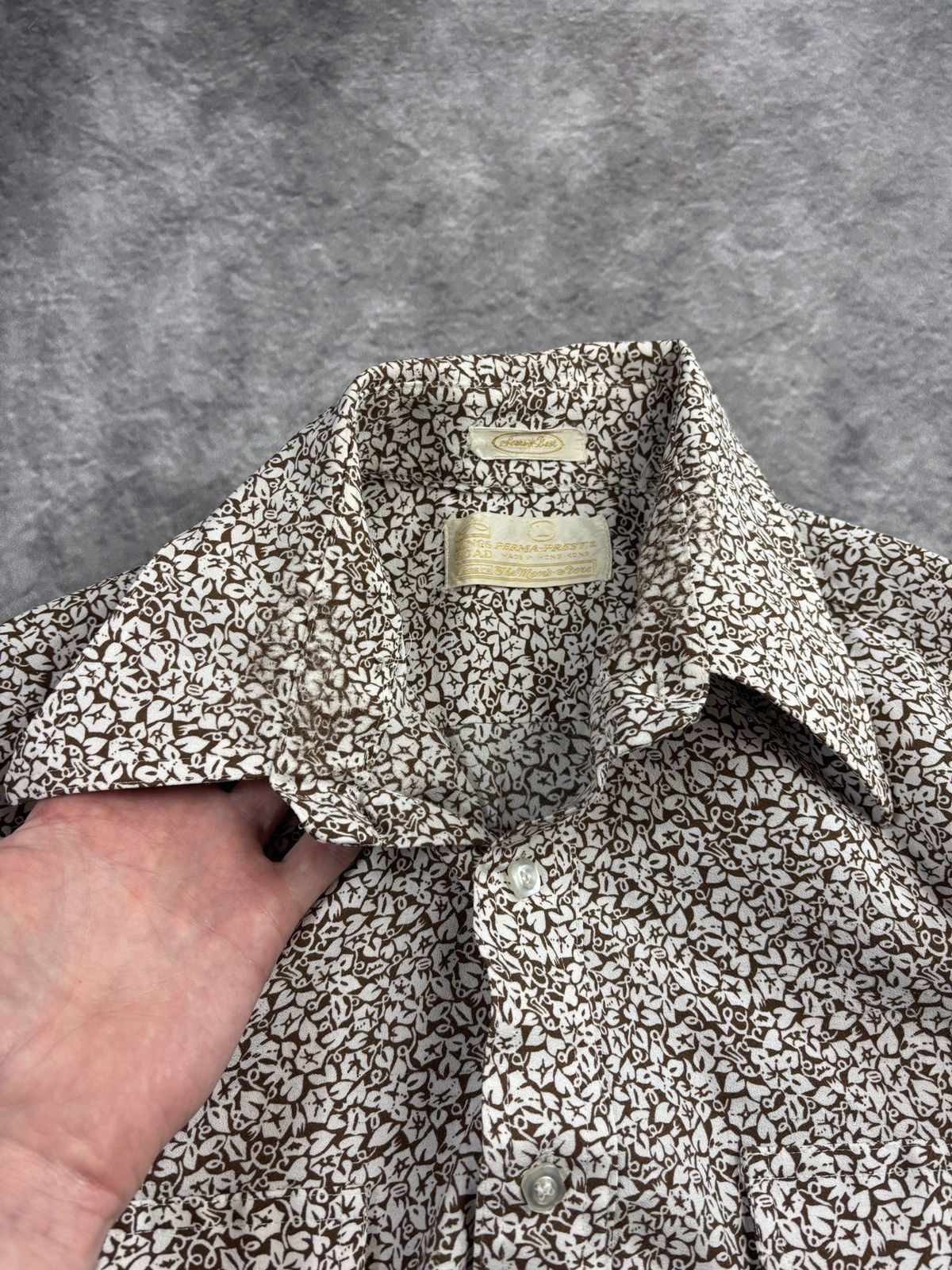 Sears 1970s Vintage Sears Kings Road Polyester Shortsleeve Shirt Size US M / EU 48-50 / 2 - 8 Thumbnail