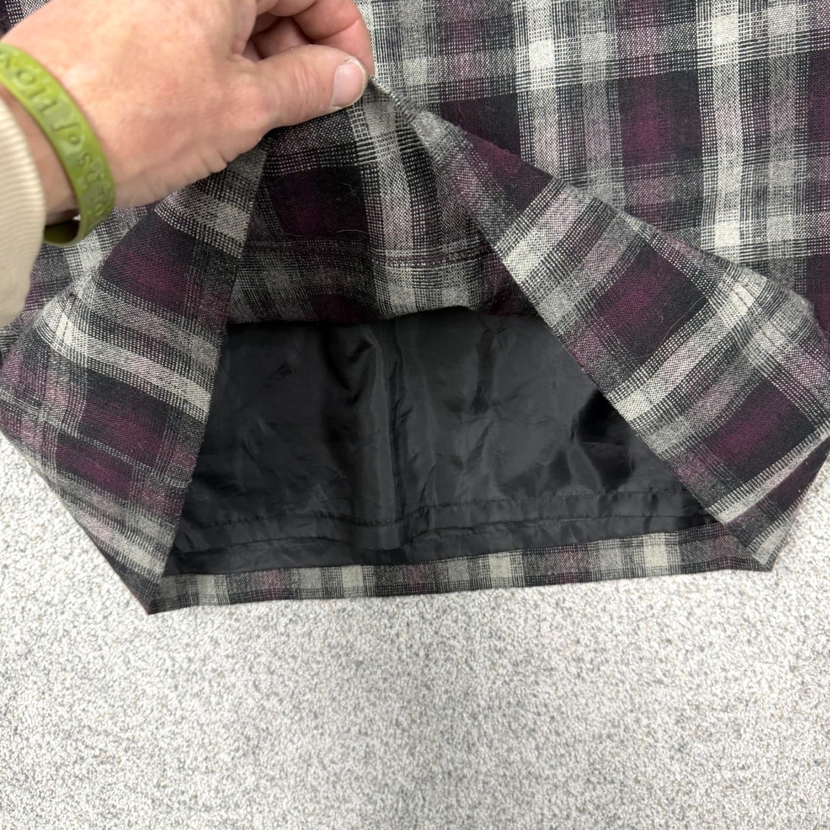 Ann Taylor Ann Taylor Loft Skirt Size 12 Gray Purple Plaid Wool Blend Dark Academia Goth Size 34" / US 12 / IT 48 - 4 Thumbnail