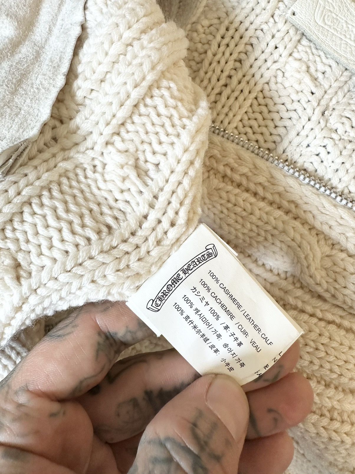Chrome Hearts CHROME HEARTS 1:1 CROSS SPINE HOODIE WHITE CASHMERE VEST Size US M / EU 48-50 / 2 - 9 Thumbnail