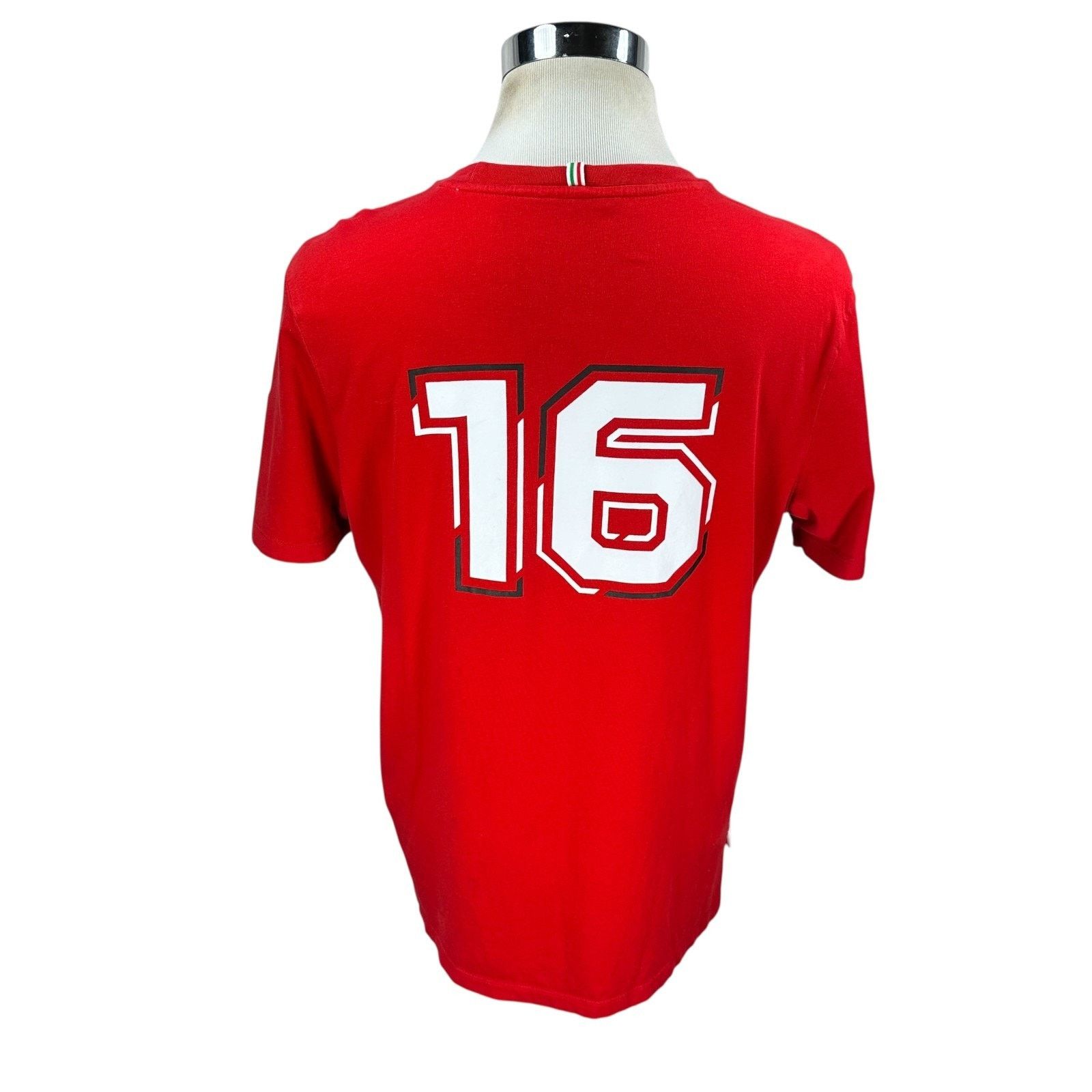 Ferrari Stichd Scuderia Race Team Charles #16 T-Shirt Mens Large Red Size US L / EU 52-54 / 3 - 6 Thumbnail