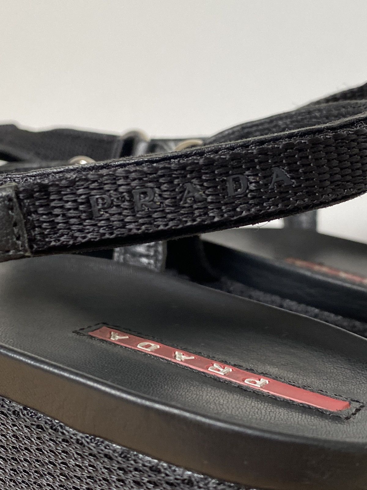 Prada × Vintage Prada Vintage Thong Flip Flops Sandals Wedges Platform Mesh Size US 9 / IT 39 - 4 Thumbnail