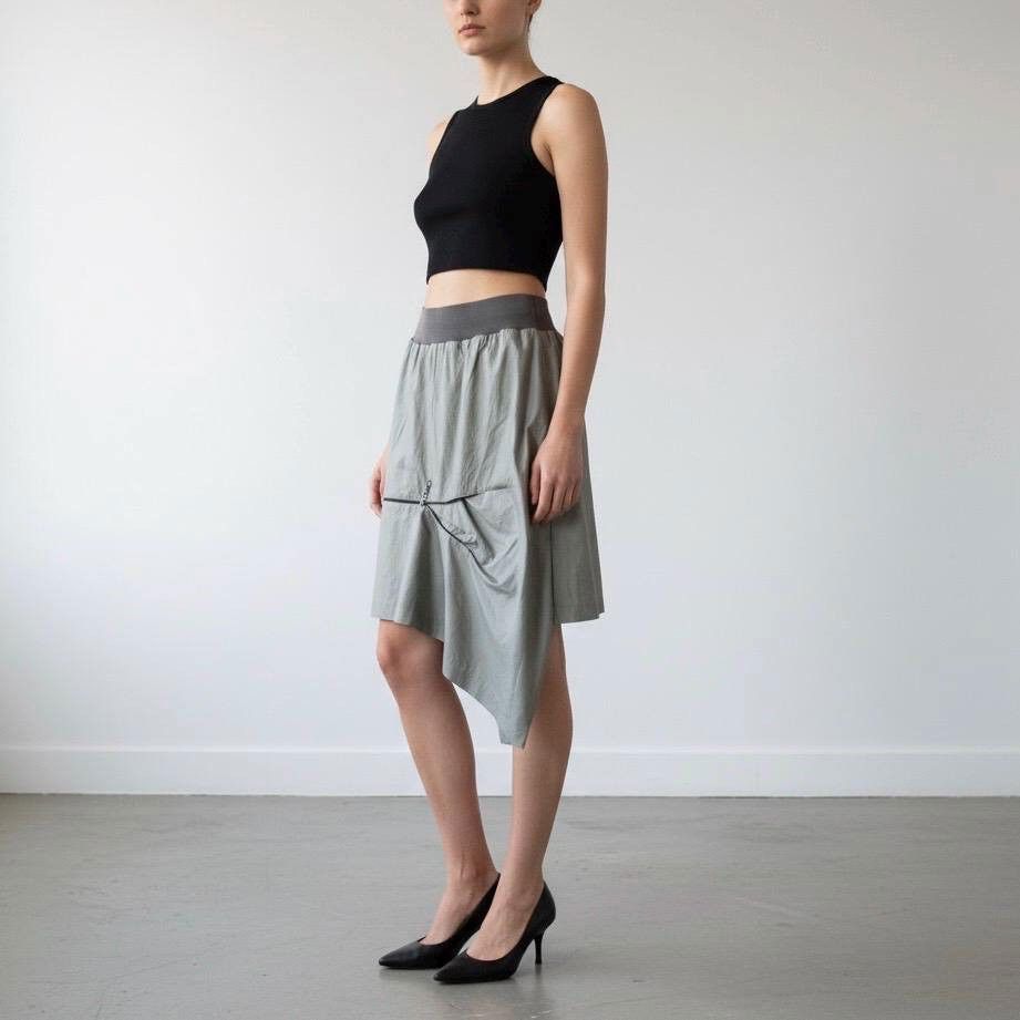 Cop Copine The Cop Copine Neutral Zipped Asymmetrical Skirt Size 34" / US 12 / IT 48 - 2 Thumbnail