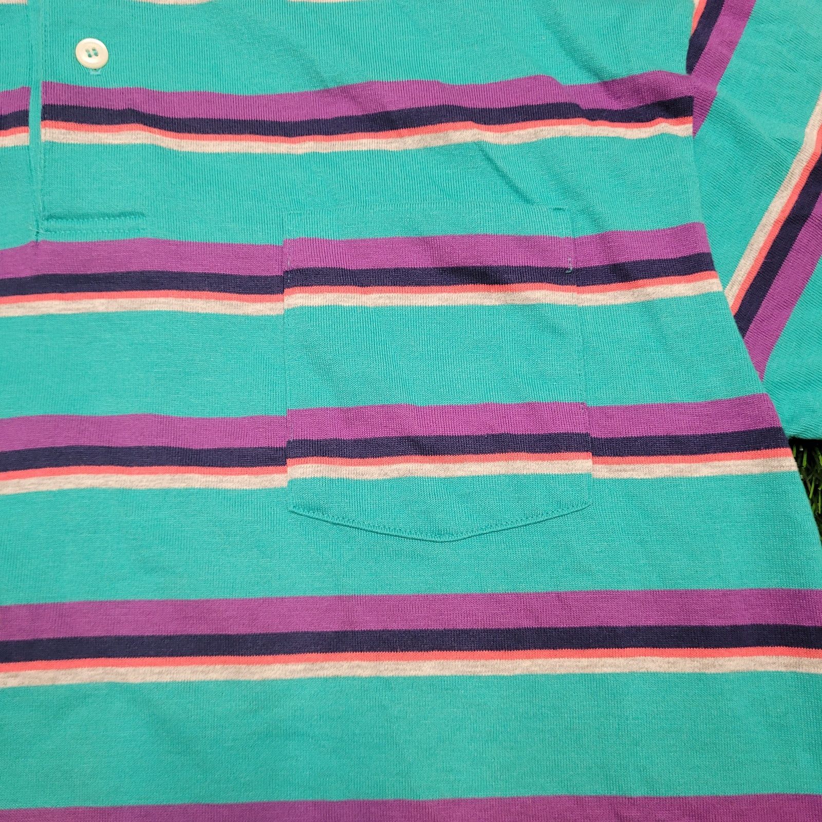 Vintage VTG 80s Andhurst Striped Polo Shirt M USA Skater Vaporwave Size US M / EU 48-50 / 2 - 3 Thumbnail