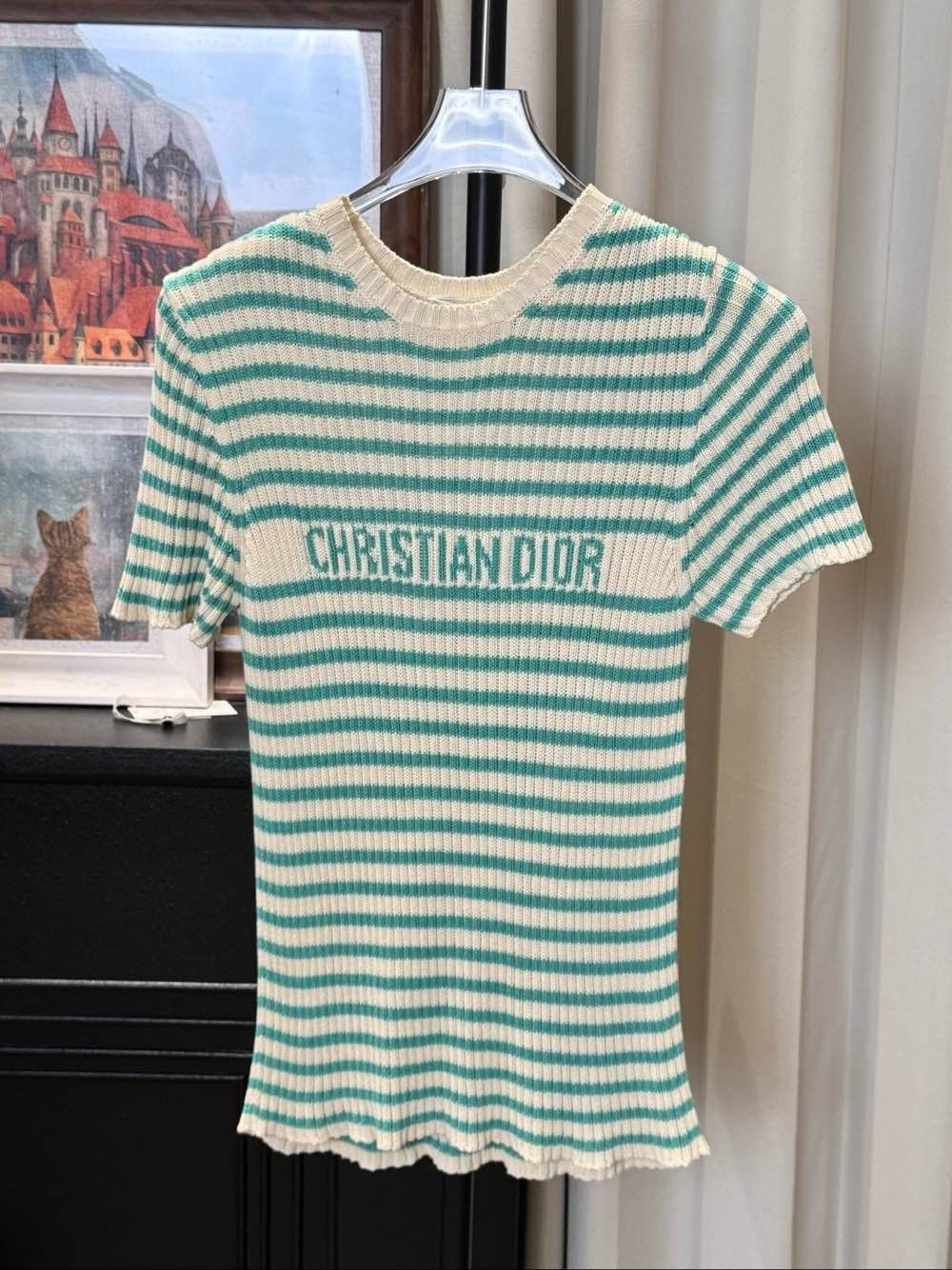 Dior Dior Striped Logo Knit Top Size 38 Size M / US 6-8 / IT 42-44 - 1 Thumbnail