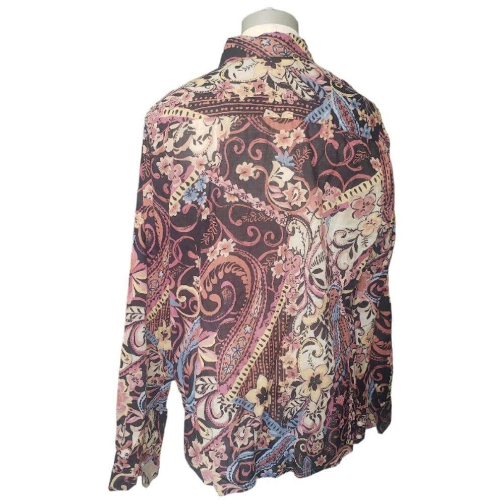 Lucky Brand CT247 Lucky Brand Ladies Brown Floral Long Sleeve Shirt XL Size XL / US 12-14 / IT 48-50 - 6 Thumbnail