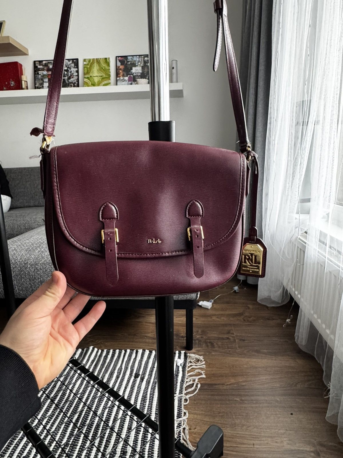 Polo Ralph Lauren Ralph Lauren Burgundy Leather Crossbody Bag Size ONE SIZE - 1 Thumbnail