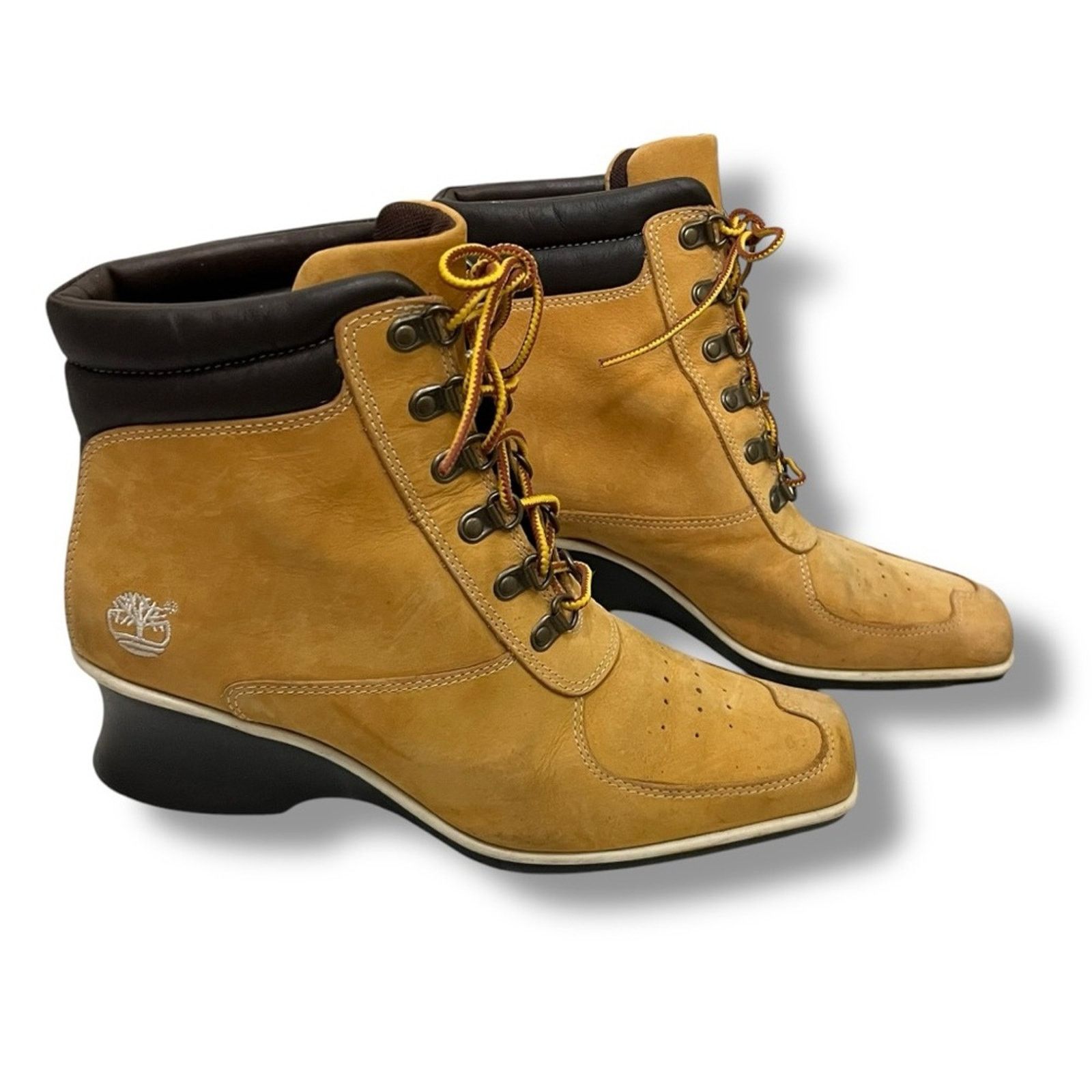 Timberland Timberland VTG Y2K genuine leather square toe wedge boots Size US 8 / IT 38 - 3 Thumbnail