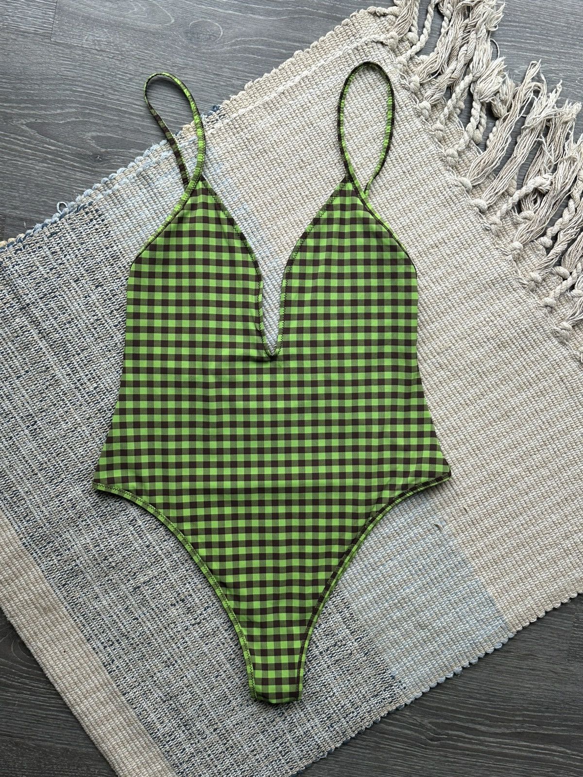 Fendi FENDI Monogram Gingham-Print Reversible Bodie Swimsuit Size M / US 6-8 / IT 42-44 - 7 Thumbnail
