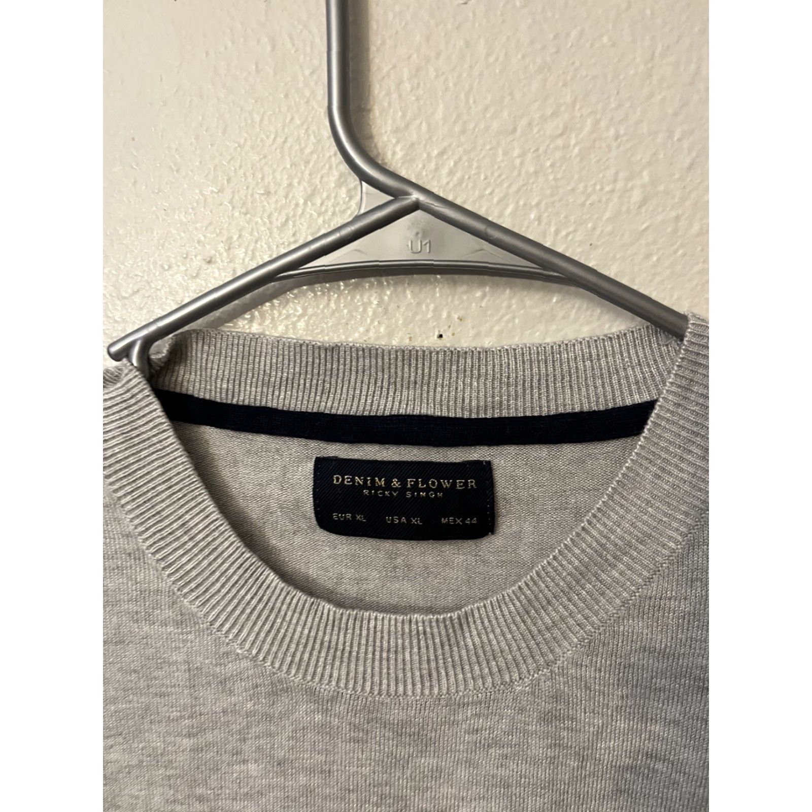 Denime Denim & Flower Ricky Singh Sweater Mens XL Gray Striped Pullover Size US XL / EU 56 / 4 - 3 Thumbnail