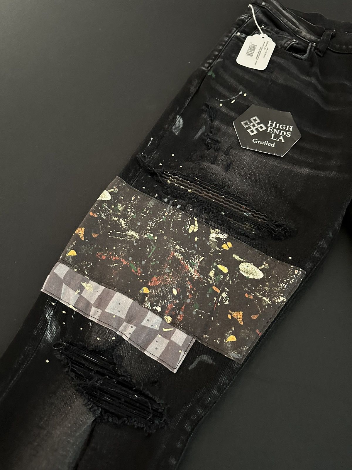 Amiri Amiri Paint Artpatch Checker Denim Jeans Size US 34 / EU 50 - 3 Thumbnail