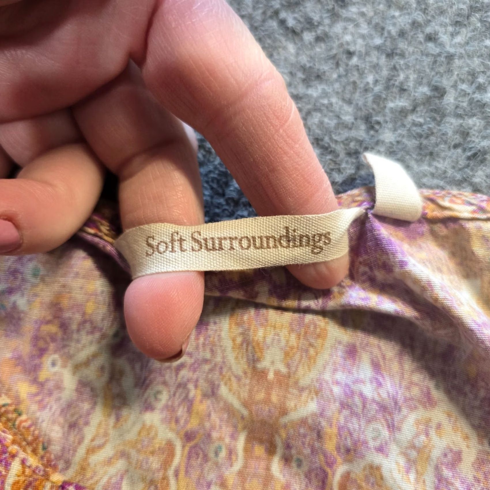 Soft Surroundings Soft Surroundings T-Shirt Womens Large Pink Tan Paisley Watercolor Bohemian Artsy Casual Size L / US 10 / IT 46 - 4 Thumbnail