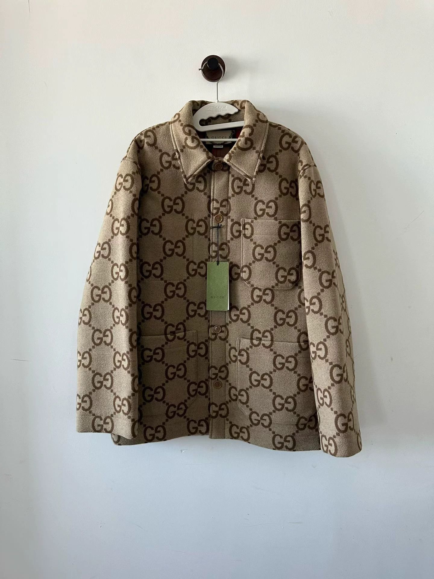 Gucci Gucci All-Over Logo Wool Coat - Size 46 - New Size XL / US 12-14 / IT 48-50 - 1 Thumbnail