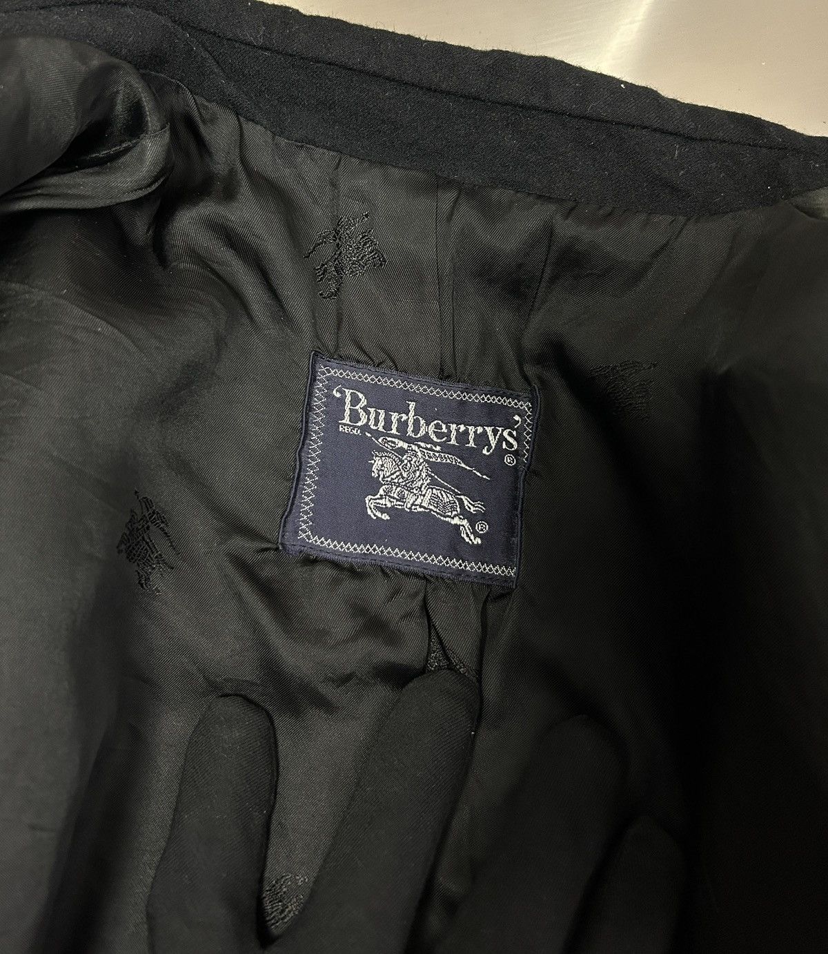 Burberry × Designer Vintage Burberrys Wool/Cashmere Black Knit Blazer Jacket Size L / US 10 / IT 46 - 16 Thumbnail
