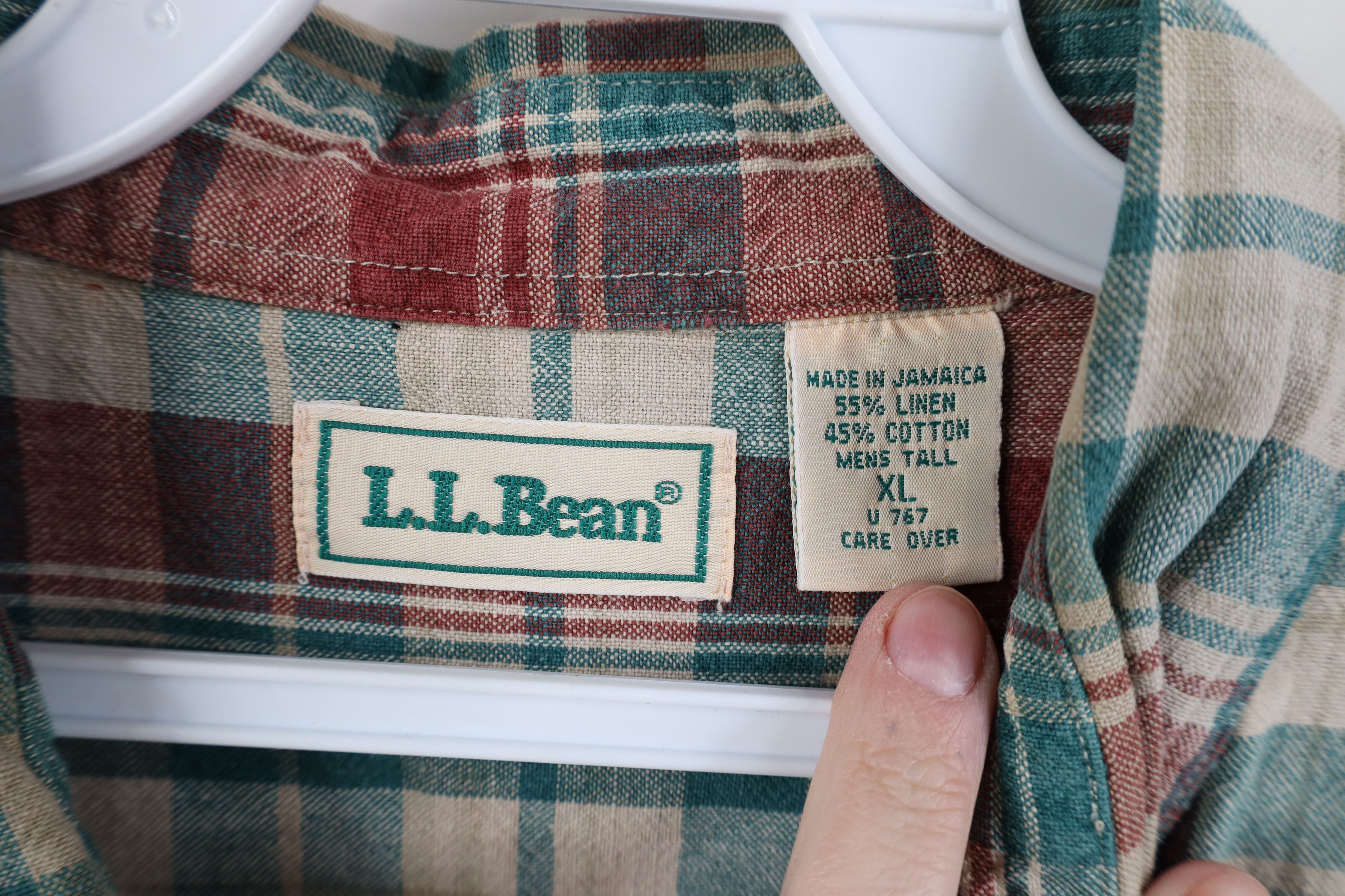 L.L. Bean Vintage 90s LL Bean Linen Blend Short Sleeve Button Shirt Size US XL / EU 56 / 4 - 8 Thumbnail