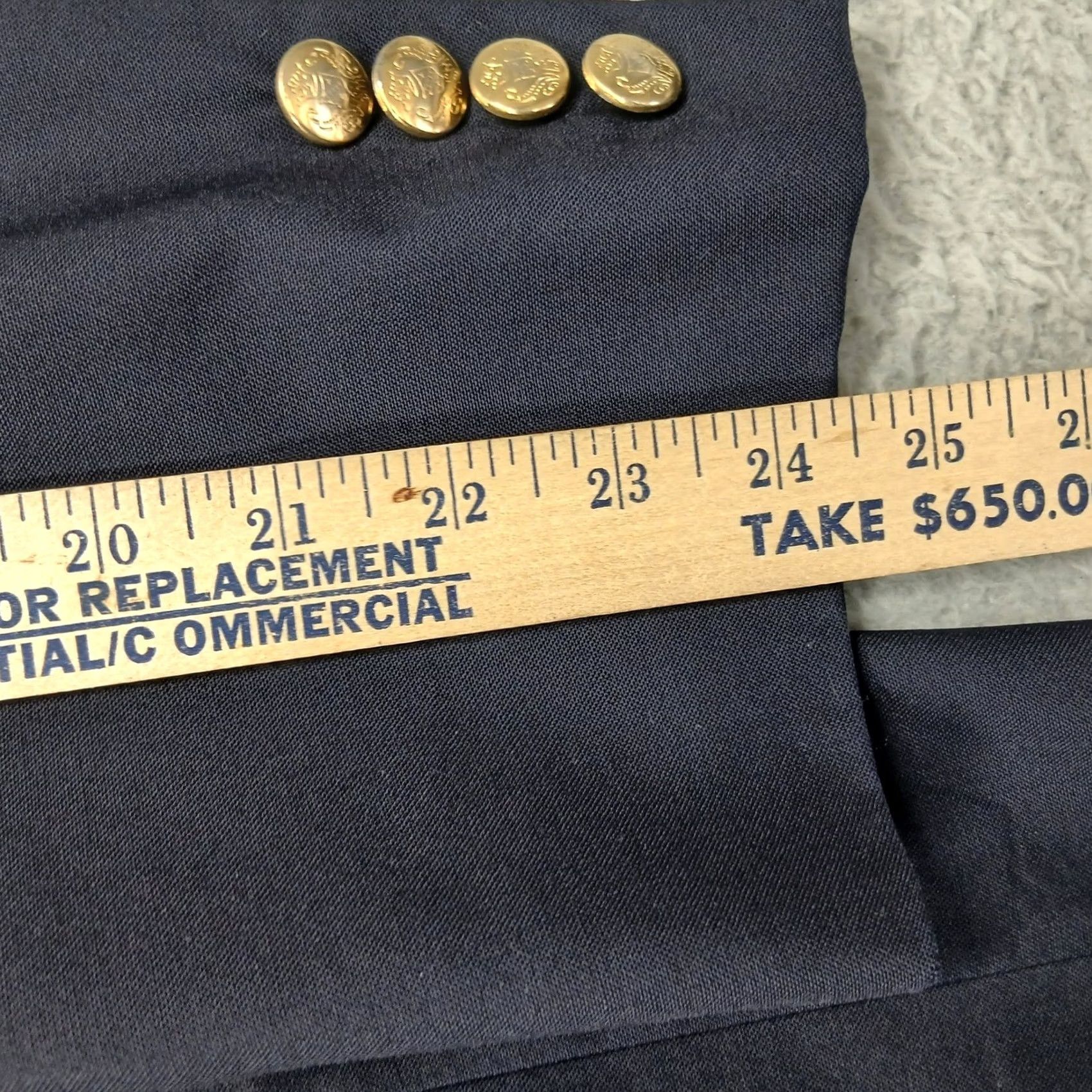 Hart Schaffner Marx Hart Schaffner Marx Blazer Navy 44R Gold Buttons Men’s Blazer Button Closure, Lined, Pockets, Solid, Classic, Business, Casual, Dillard’s Size 44R - 7 Thumbnail