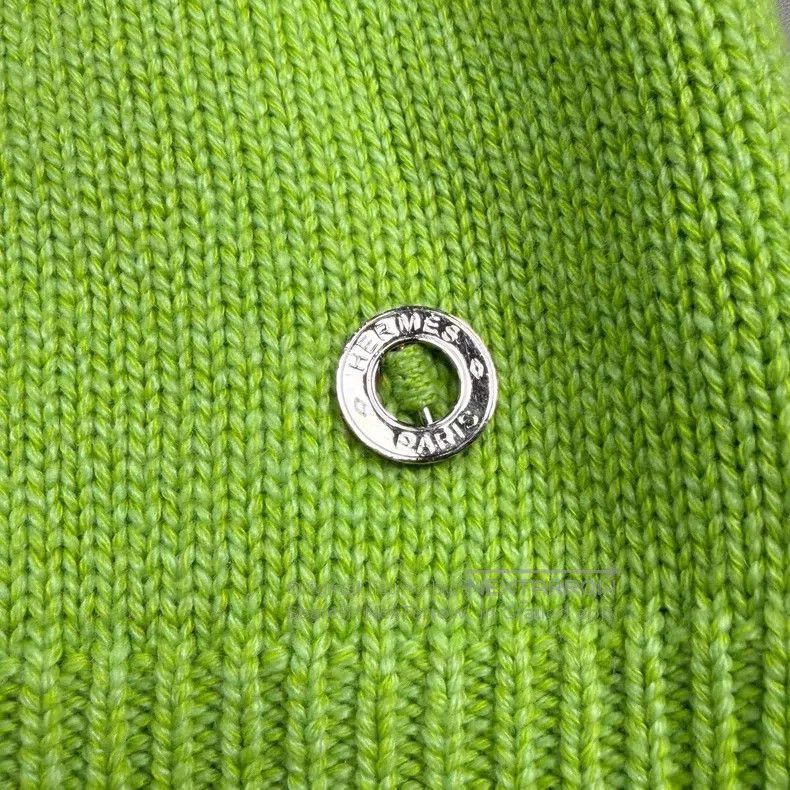 Hermes Hermes Green Metal Logo Cashmere Sweater Size XXS / US 00 / IT 34 - 7 Thumbnail