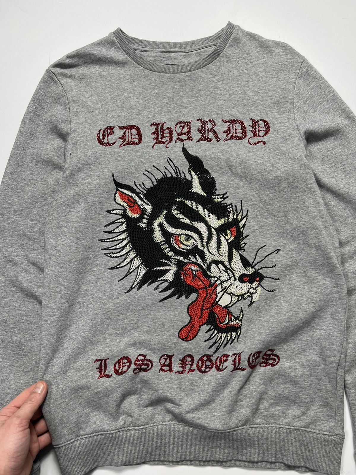 Ed Hardy Ed Hardy Big Bad Wolf Logo With Rhinestones Sweatshirt Size US S / EU 44-46 / 1 - 5 Thumbnail
