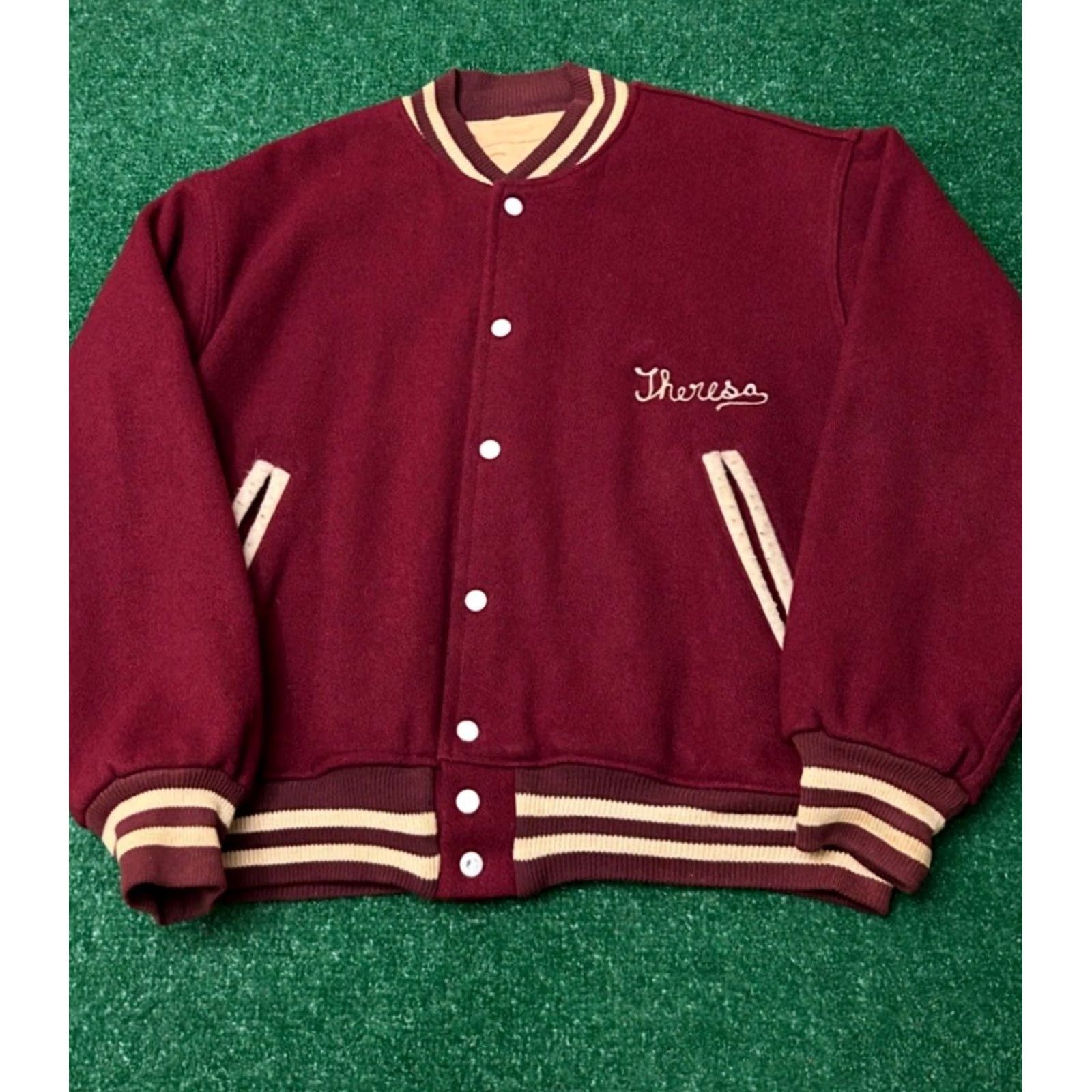 Vintage VINTAGE Auburn University VTG Chain Stitch Varsity Jacket Wool Size L Red Mens Size US L / EU 52-54 / 3 - 2 Thumbnail