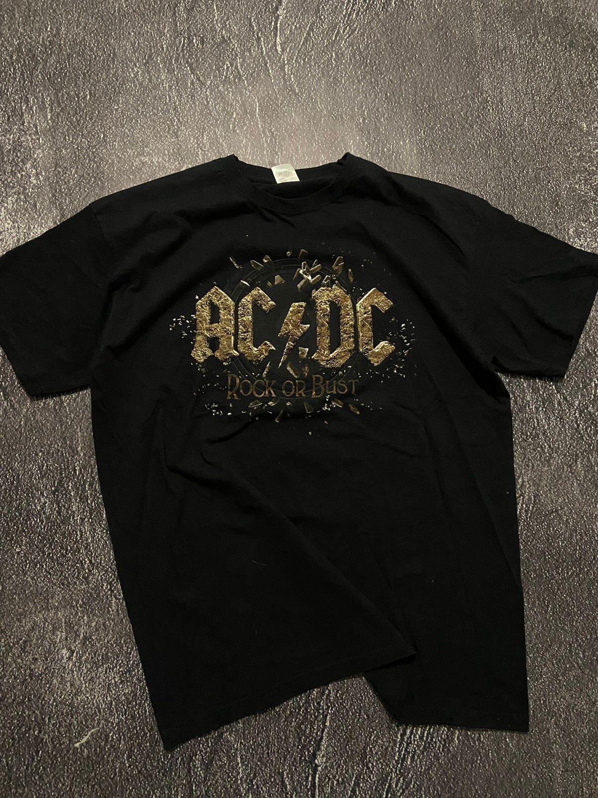 Pre-owned Acdc X Band Tees Ac/dc Rock Or Bust World Tour T Shirt In Black