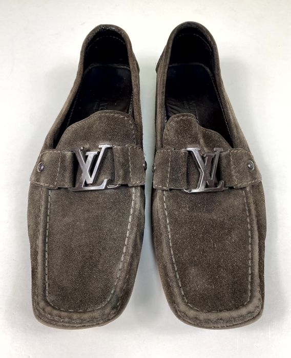 Louis Vuitton Black Suede Leather Monte Carlo Slip On Loafers Size
