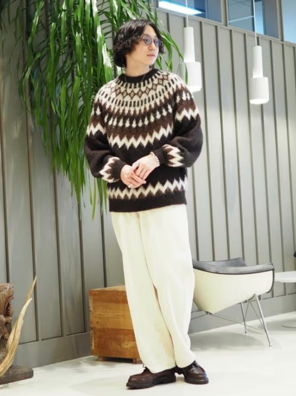 Beams Japan Men’s 🇯🇵 Beams Folk Print Alpaca Sweater Sz Large Size US L / EU 52-54 / 3 - 3 Thumbnail