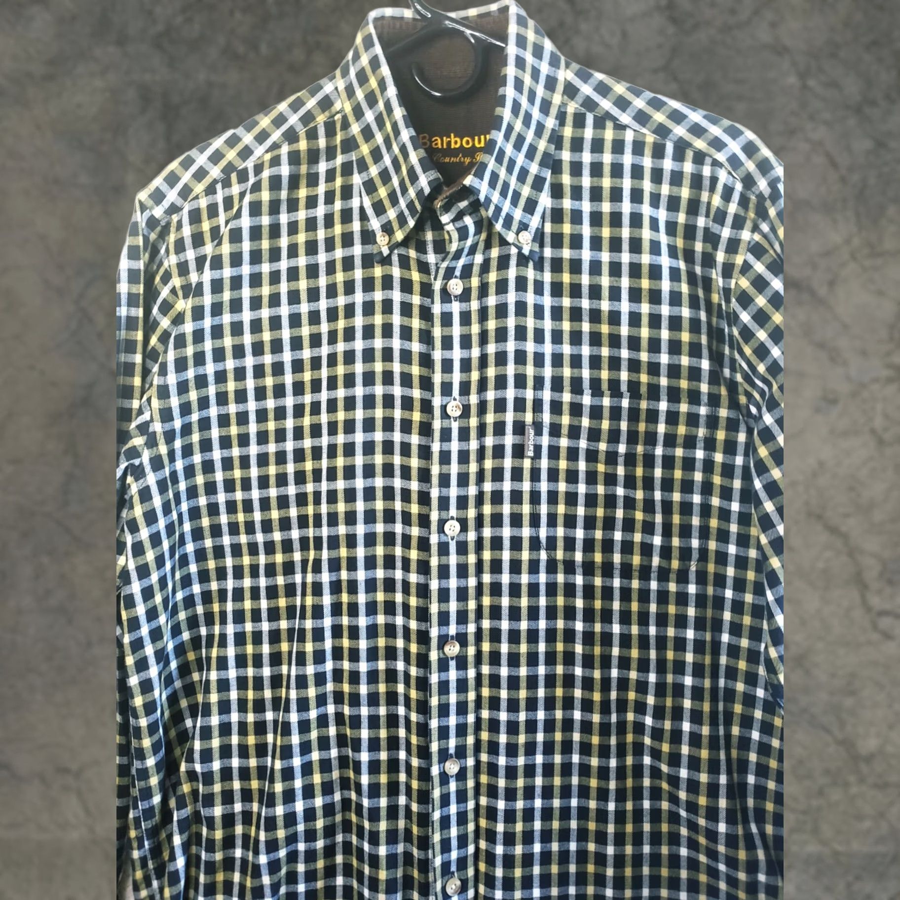Barbour BARBOUR THE COUNTRY SHIRT BUTTON UP PLAID FLANNEL M Black Yellow White Mens Regular Cotton Shirt Button-Down Collared Vintage No Size US M / EU 48-50 / 2 - 1 Thumbnail