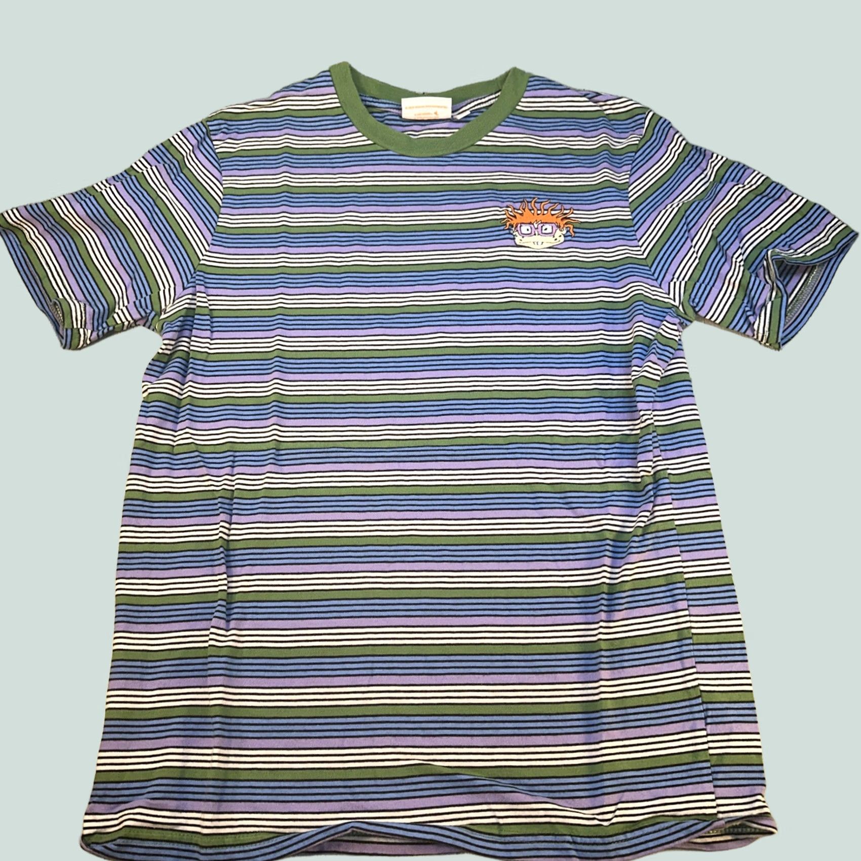 Nickelodeon Nickelodeon Mens Multicolor Striped Embroidered Short Sleeve T Shirt Size S Size US S / EU 44-46 / 1 - 1 Thumbnail