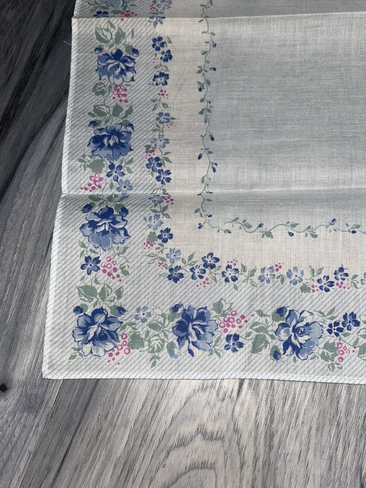 Pierre Balmain Pierre Balmain Blue & Pink Floral Cotton Handkerchief Size ONE SIZE - 4 Thumbnail