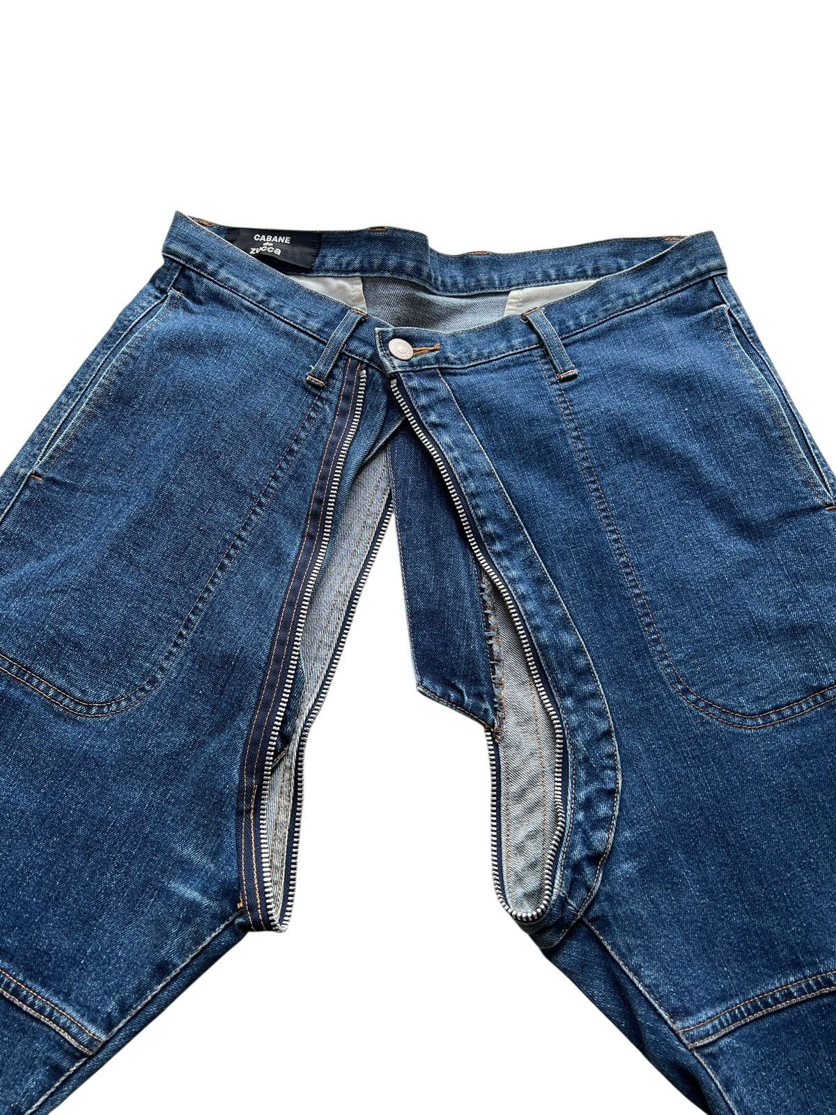 CABANE de ZUCCa 1990s Cabane de Zucca Crotch Zipper Ankle Denim Size US 33 - 8 Thumbnail