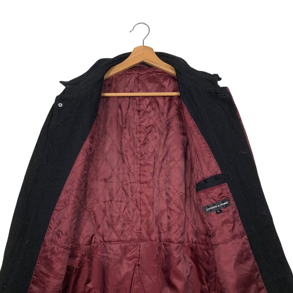Japanese Brand 📌Vintage Wool Long Jacket D'Homme A Homme Rich Black Size US L / EU 52-54 / 3 - 16 Thumbnail